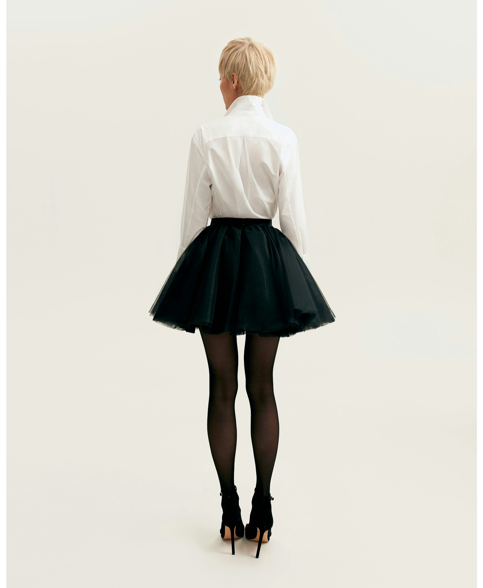 Gathered organza mini skirt in black, Xo Xo made by Milla