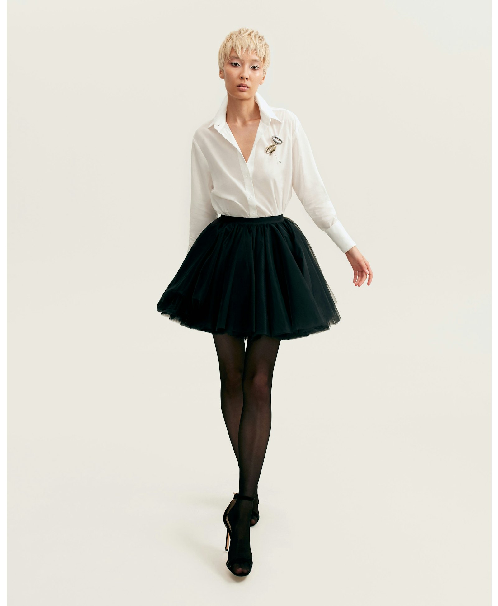 Gathered organza mini skirt in black, Xo Xo made by Milla