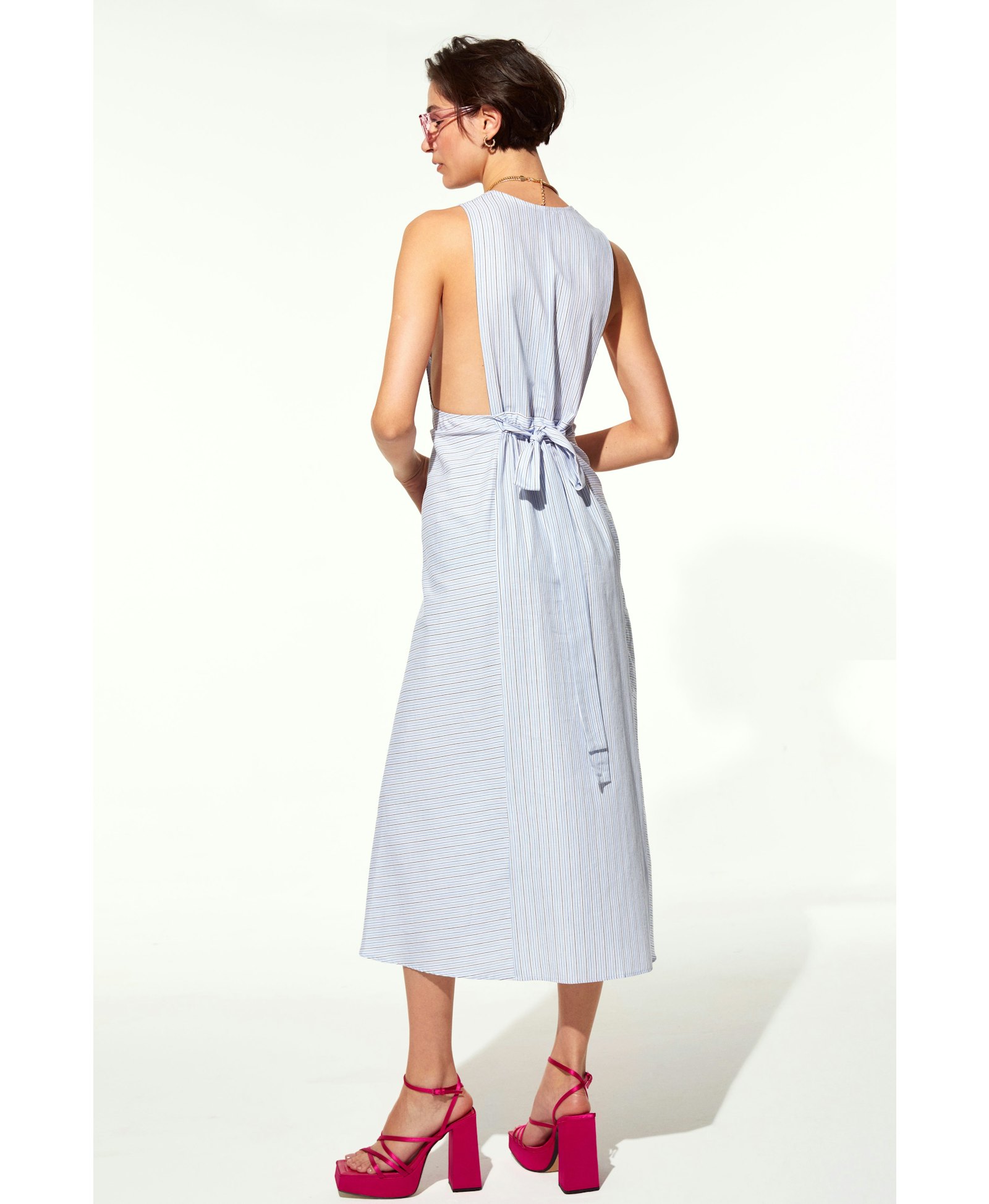 Jain Tie Back Dress in Cotton made by Nazli Ceren