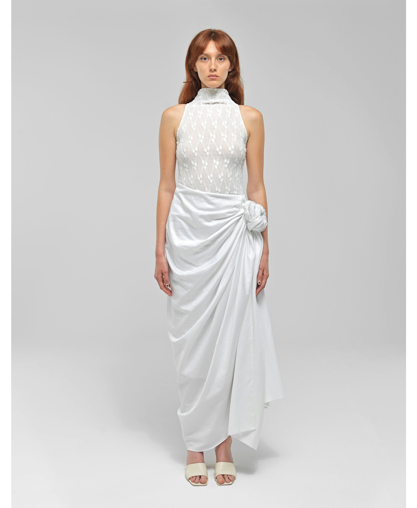 LUELLA White Knit Halter Top made by MAET