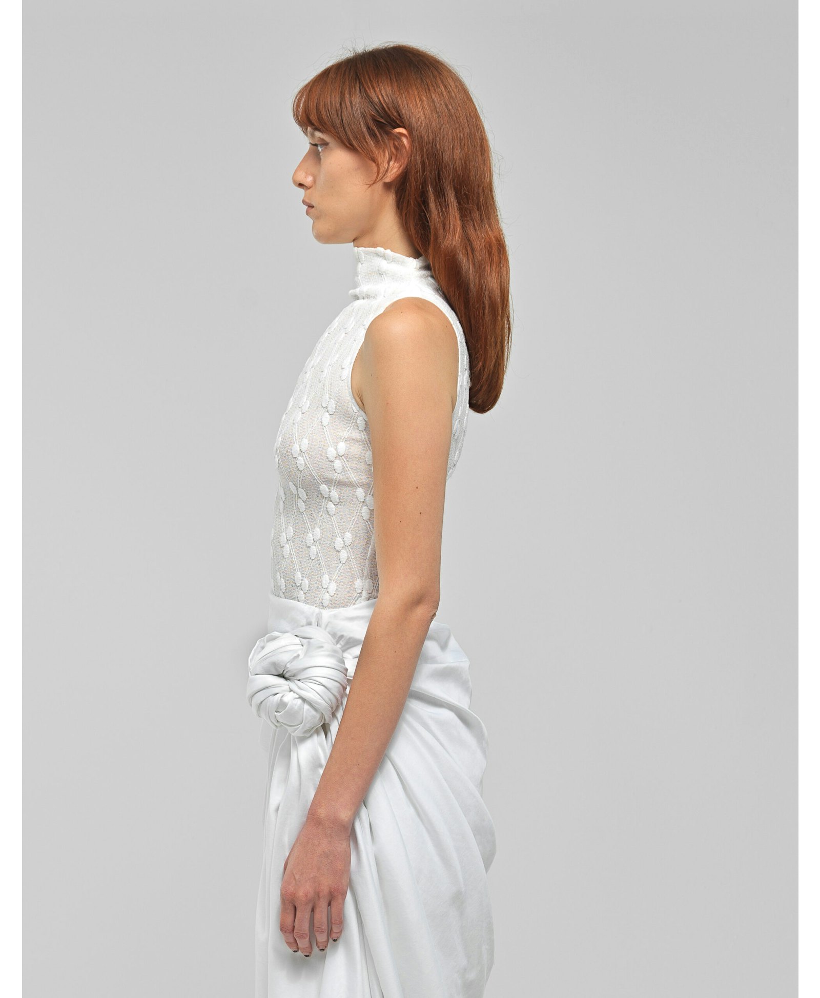 LUELLA White Knit Halter Top made by MAET