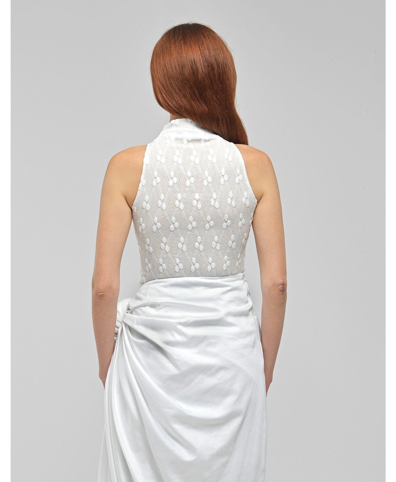 LUELLA White Knit Halter Top made by MAET