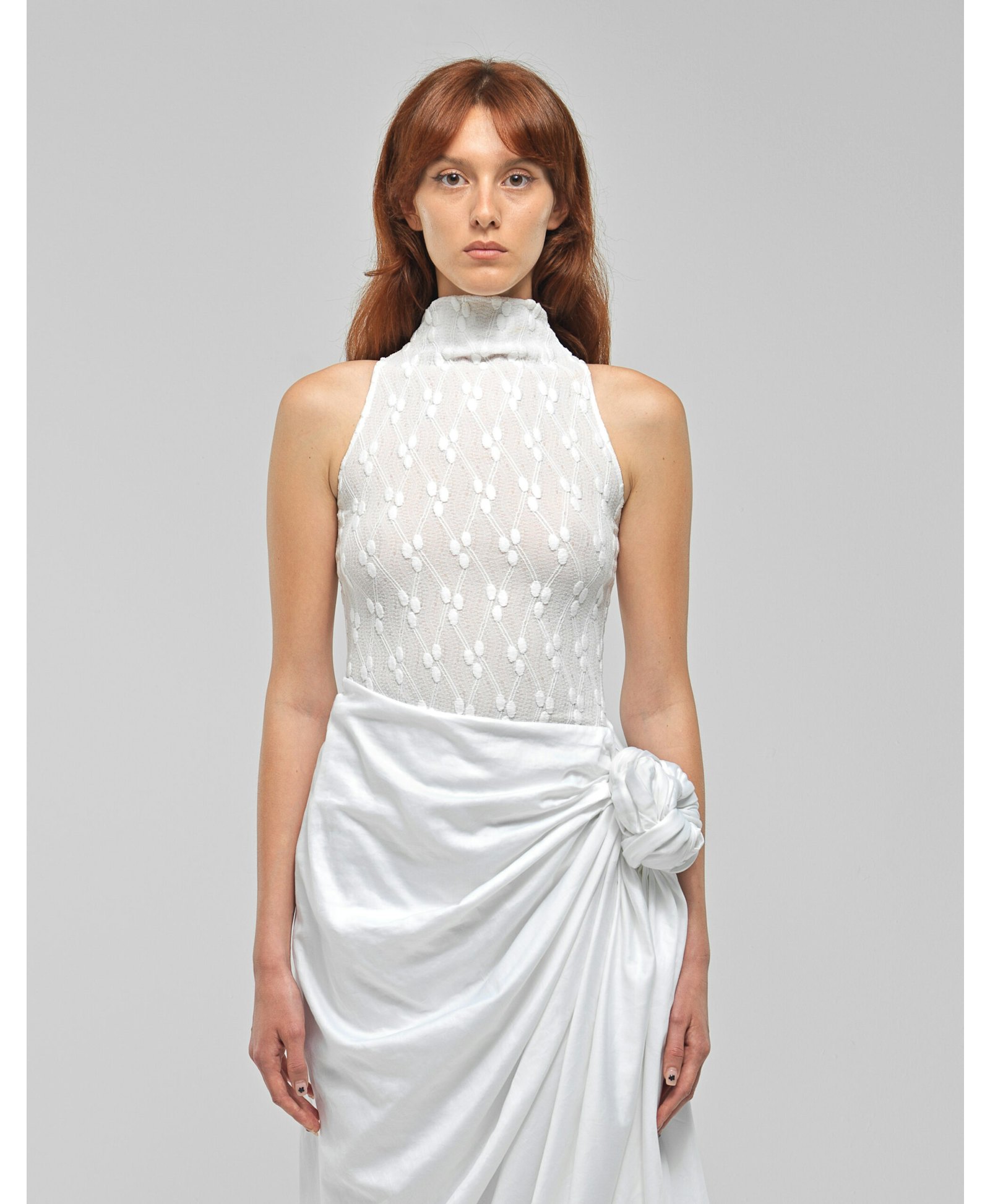 LUELLA White Knit Halter Top made by MAET