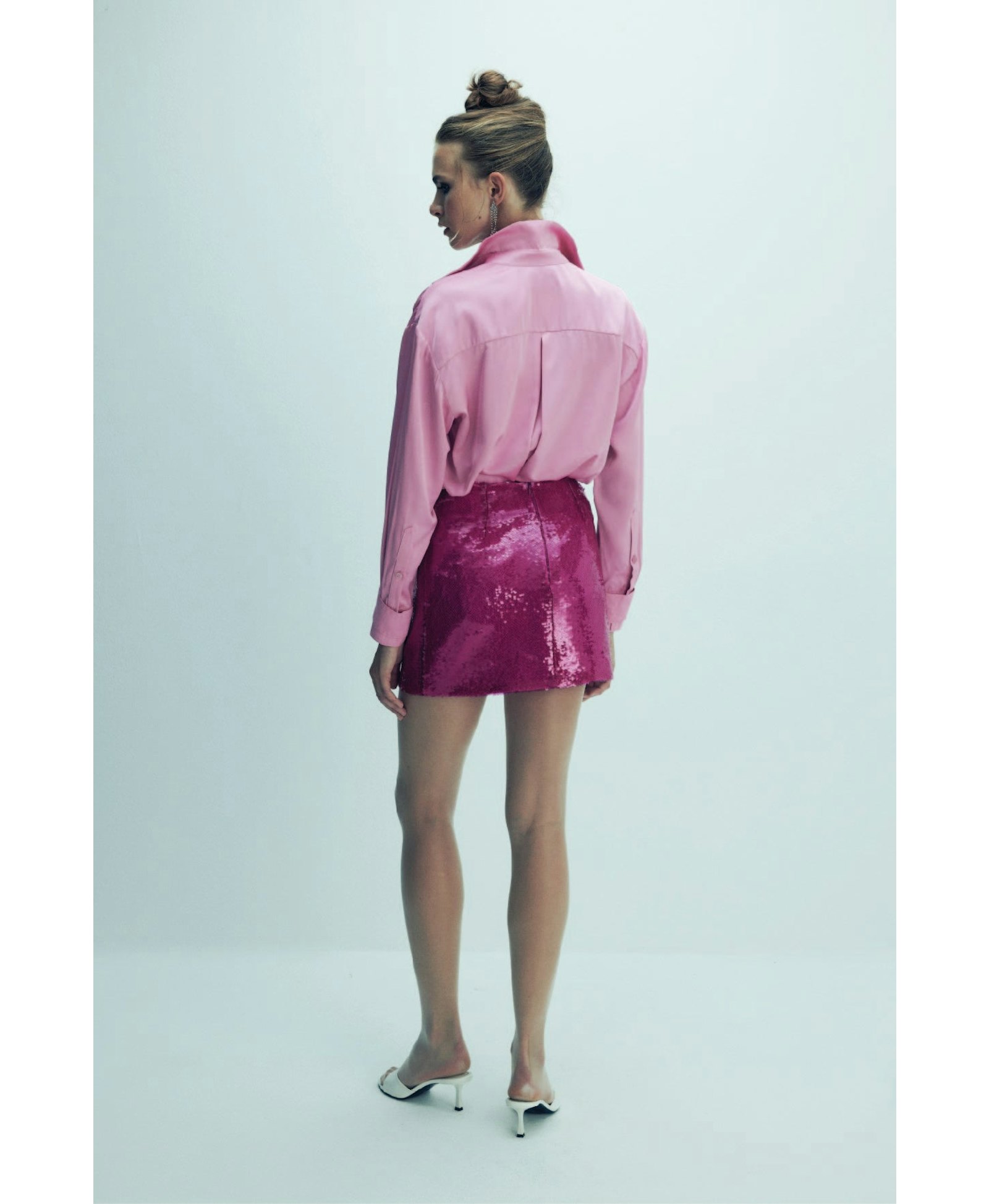 Marde Sequin Mini Skirt in Sugar Swizzle made by Nazli Ceren