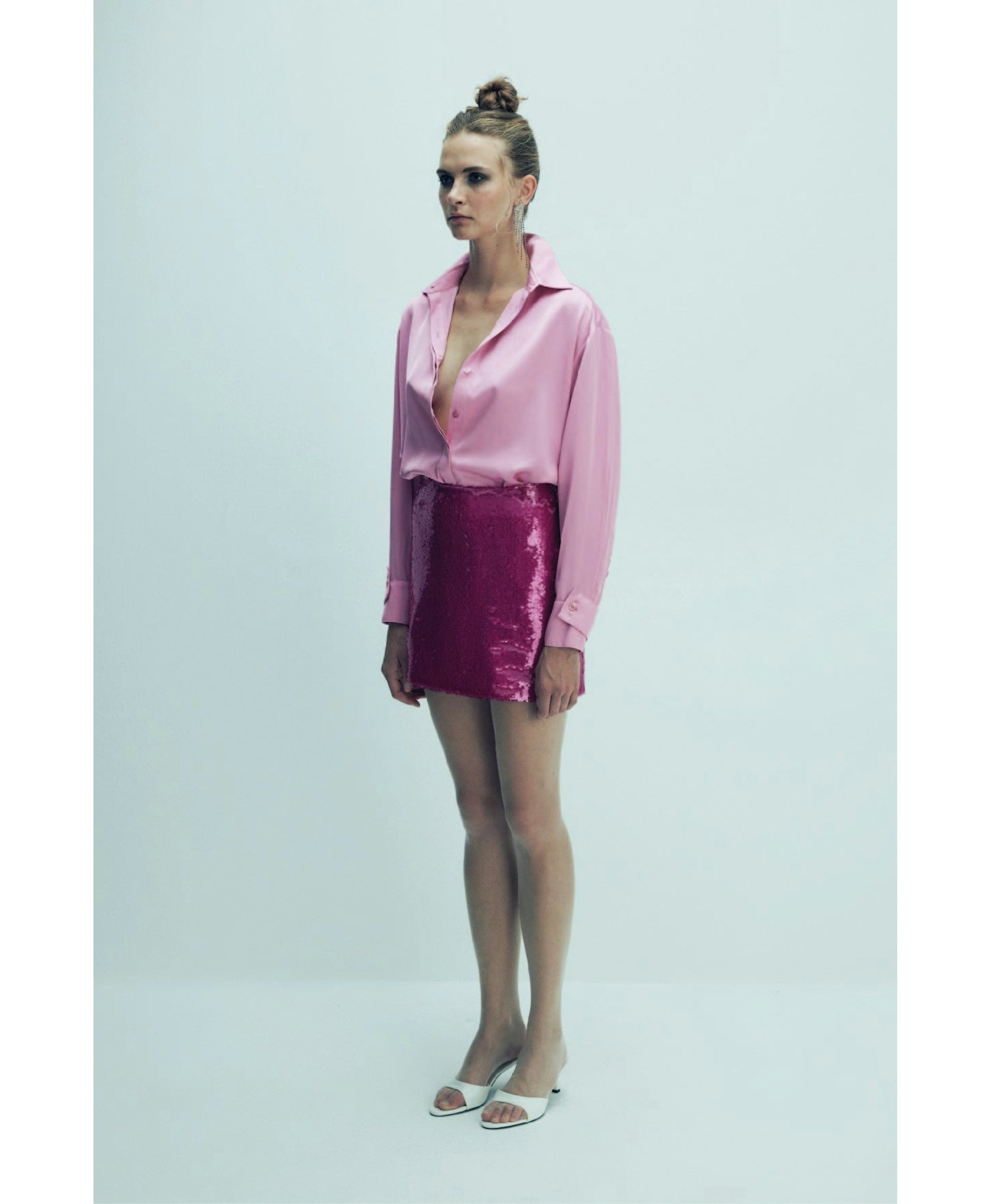 Marde Sequin Mini Skirt in Sugar Swizzle made by Nazli Ceren