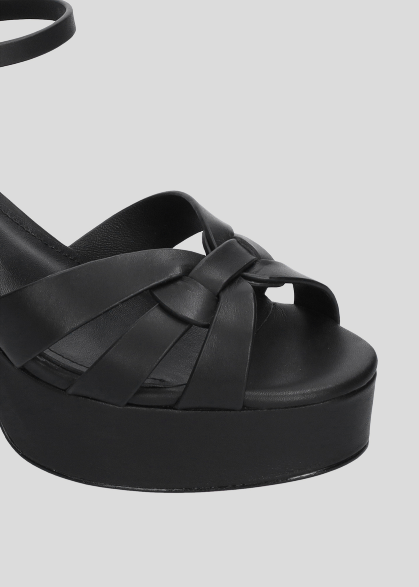 Shop Lola Cruz Shoes Aria Platform 95 In Black