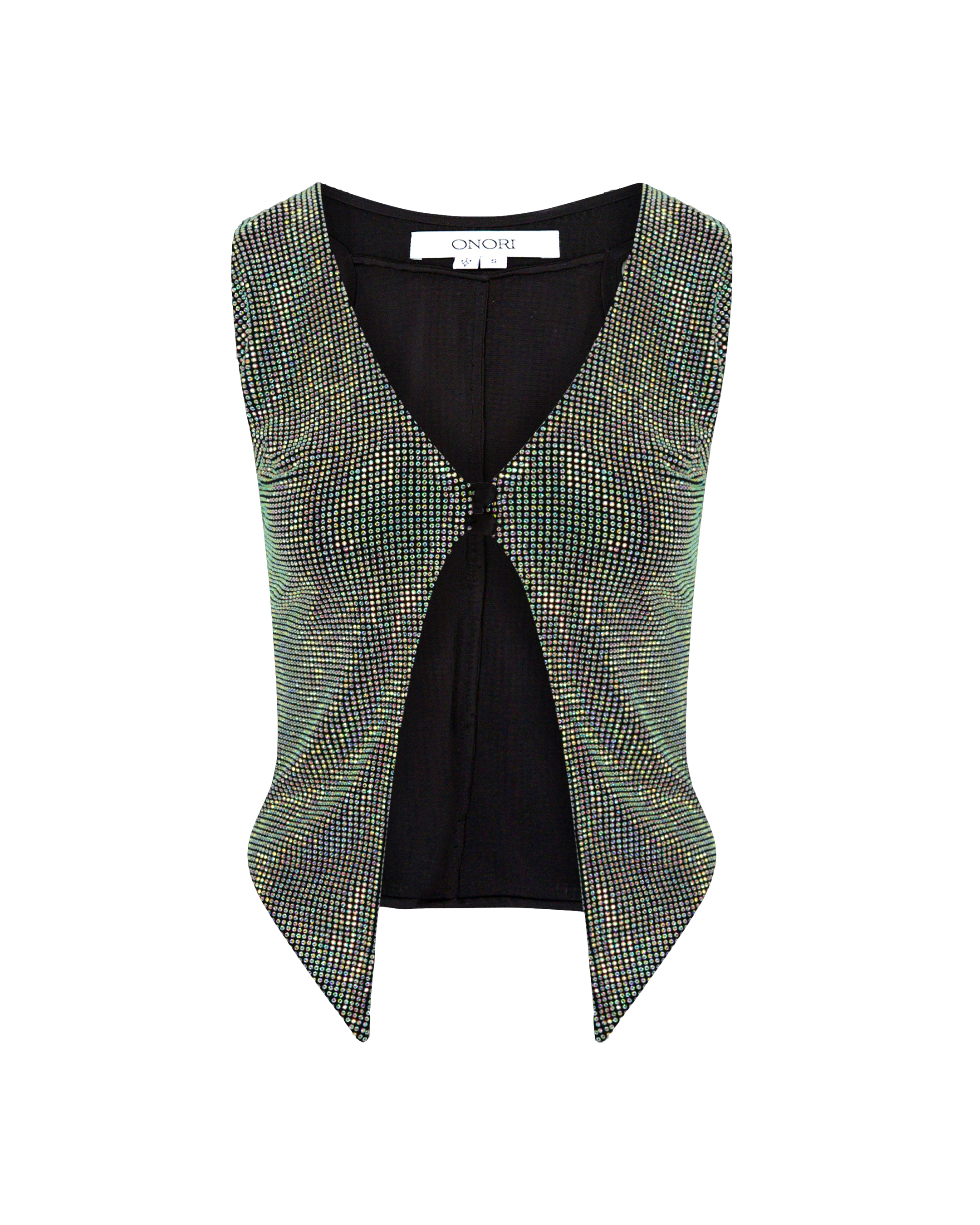 Shop Onori Crystal Vest In Black