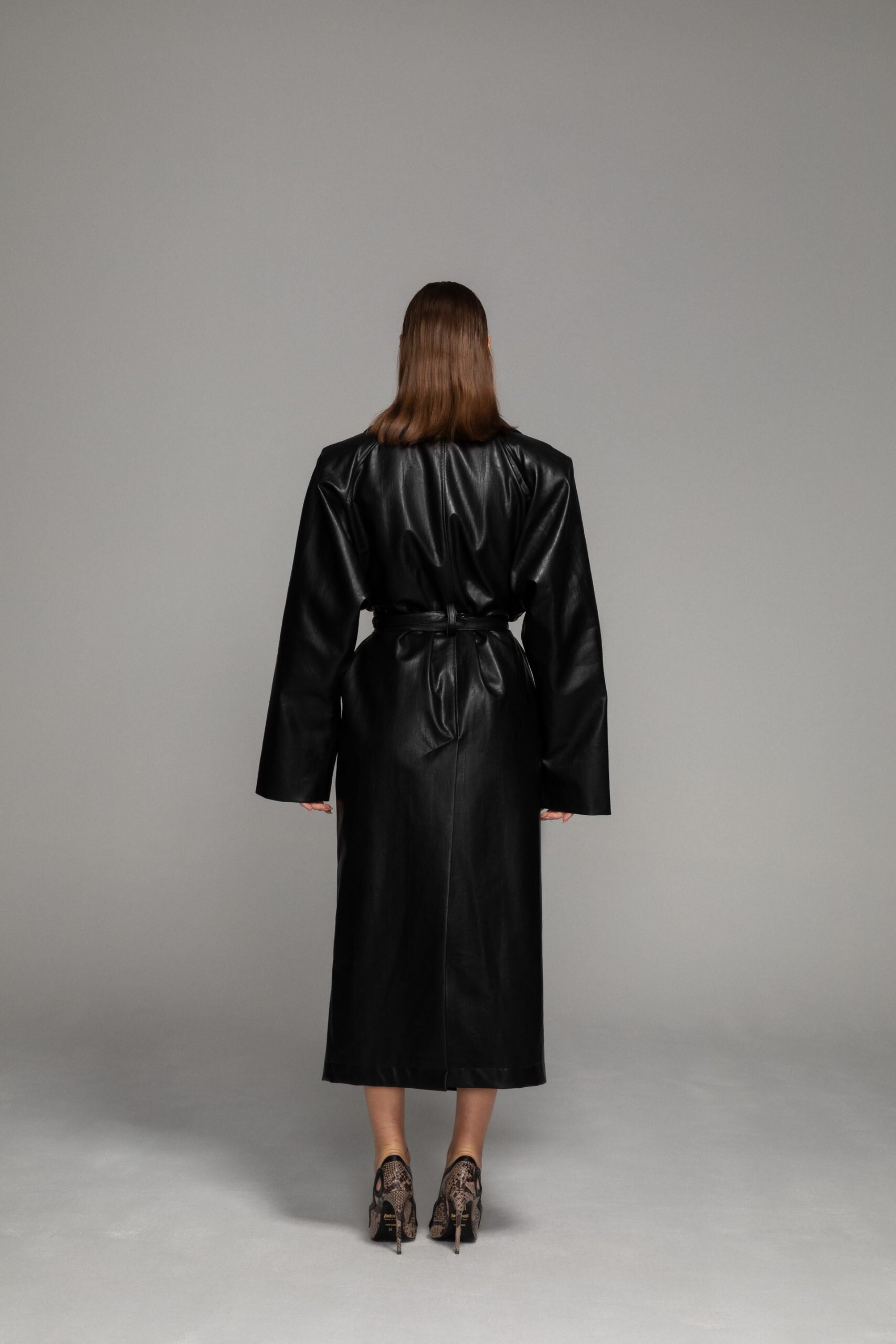 Shop Afterhours Vegan Leather Maxi Trench Coat In Black