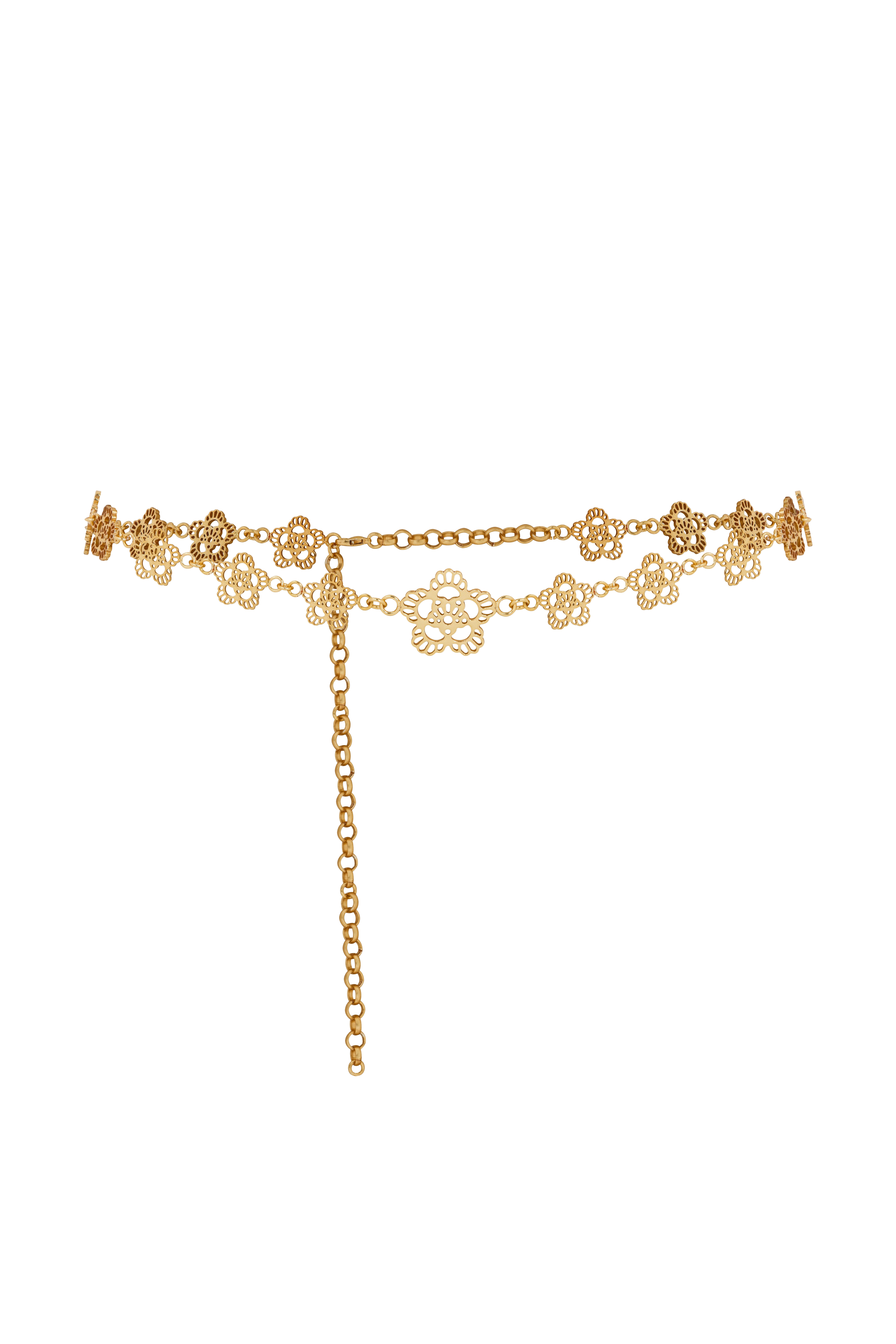 De Clara Floral Iconic Mini Belt In Gold