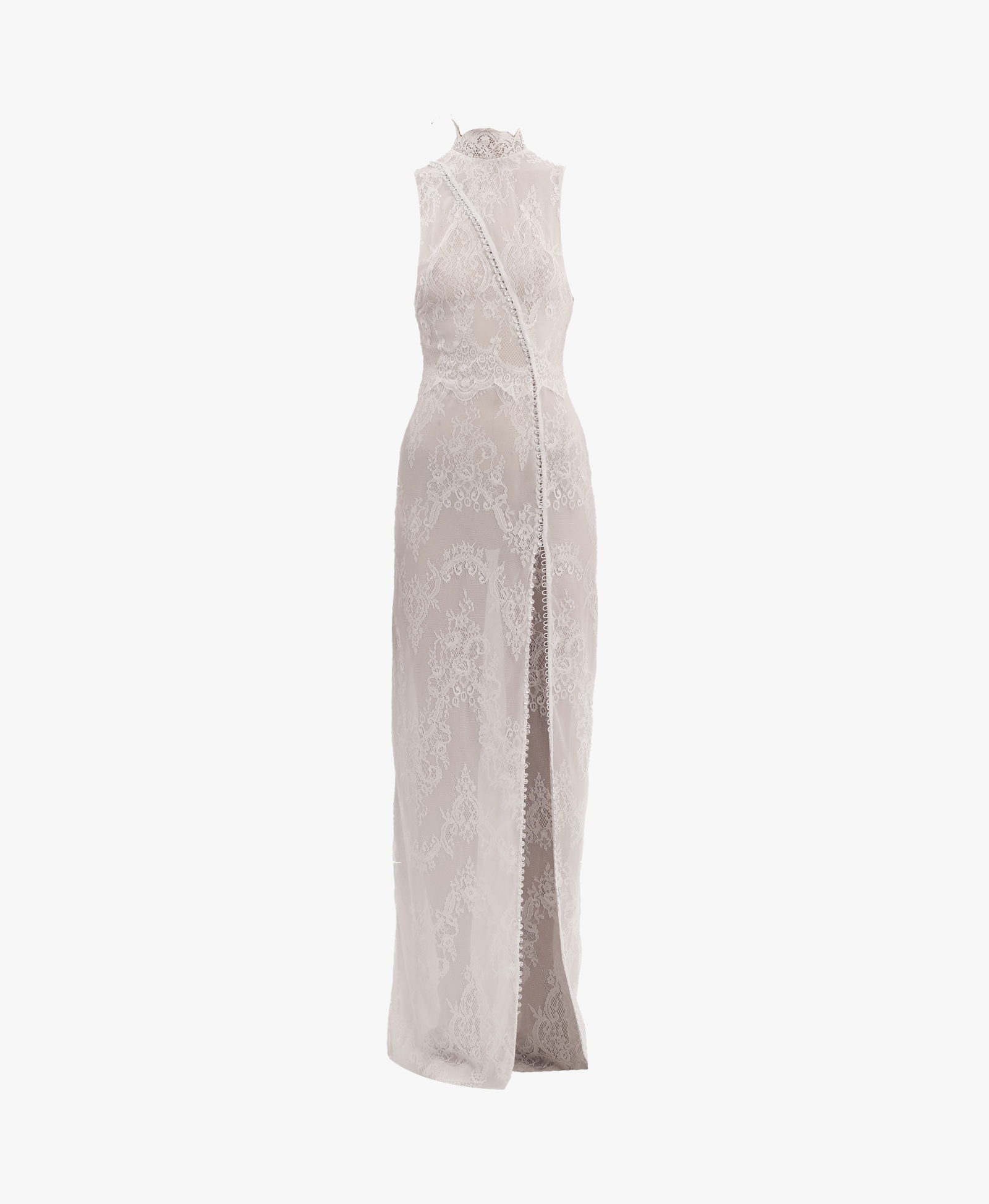 White lace button dress made by Compte Spain