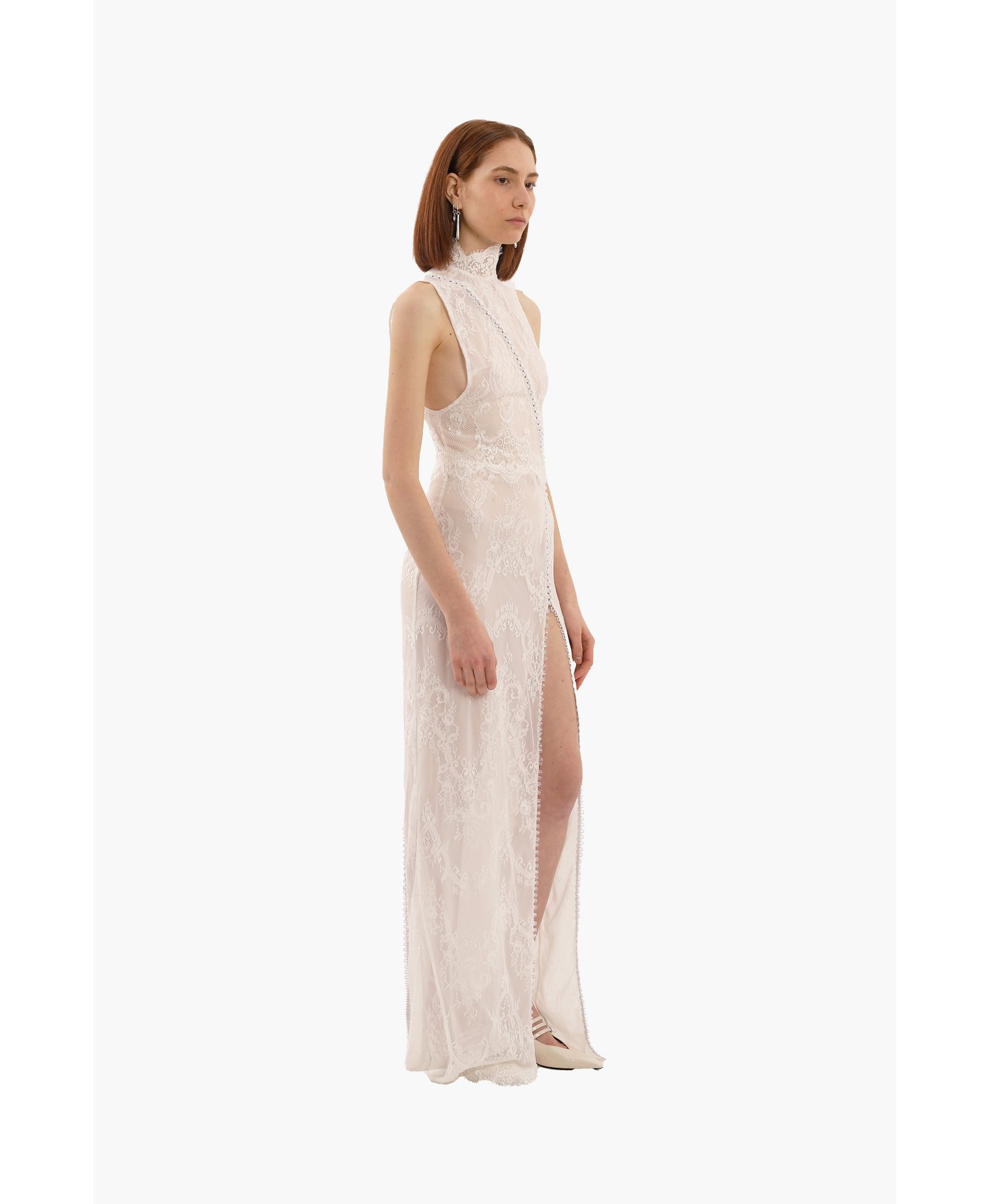 White lace button dress made by Compte Spain