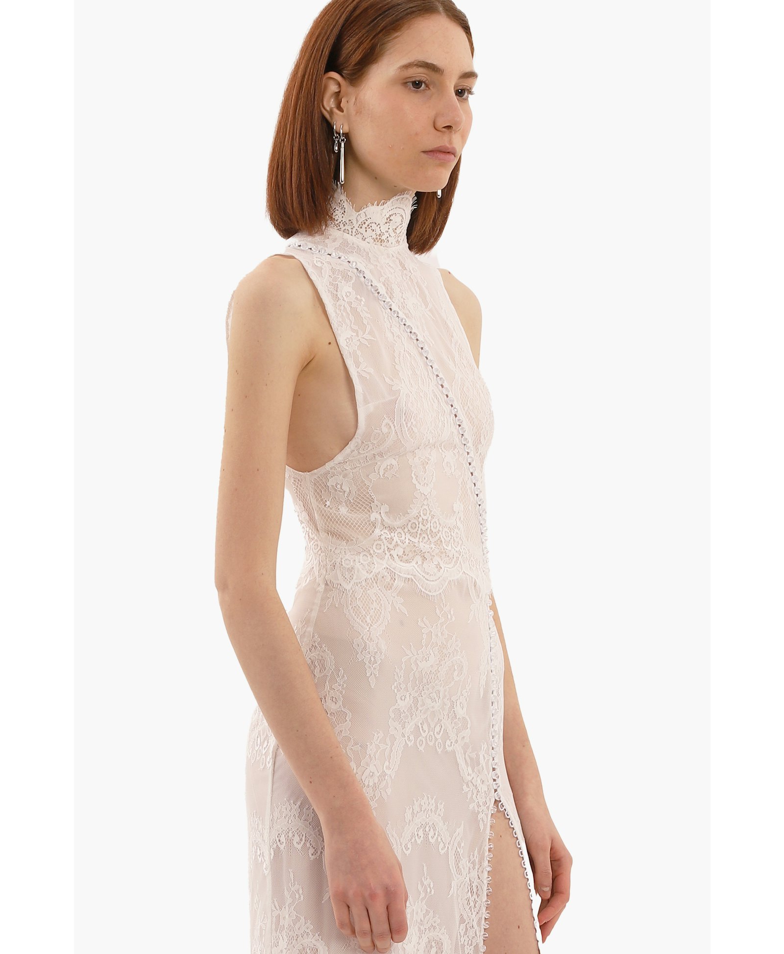 White lace button dress made by Compte Spain