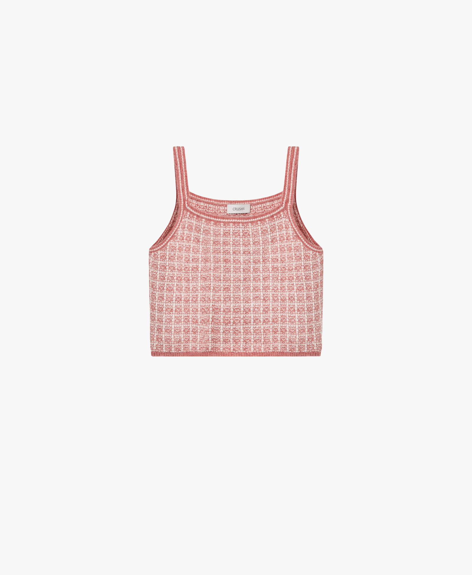 Checked Bouclé Tweed Camisole Top in Pink made by CRUSH Collection