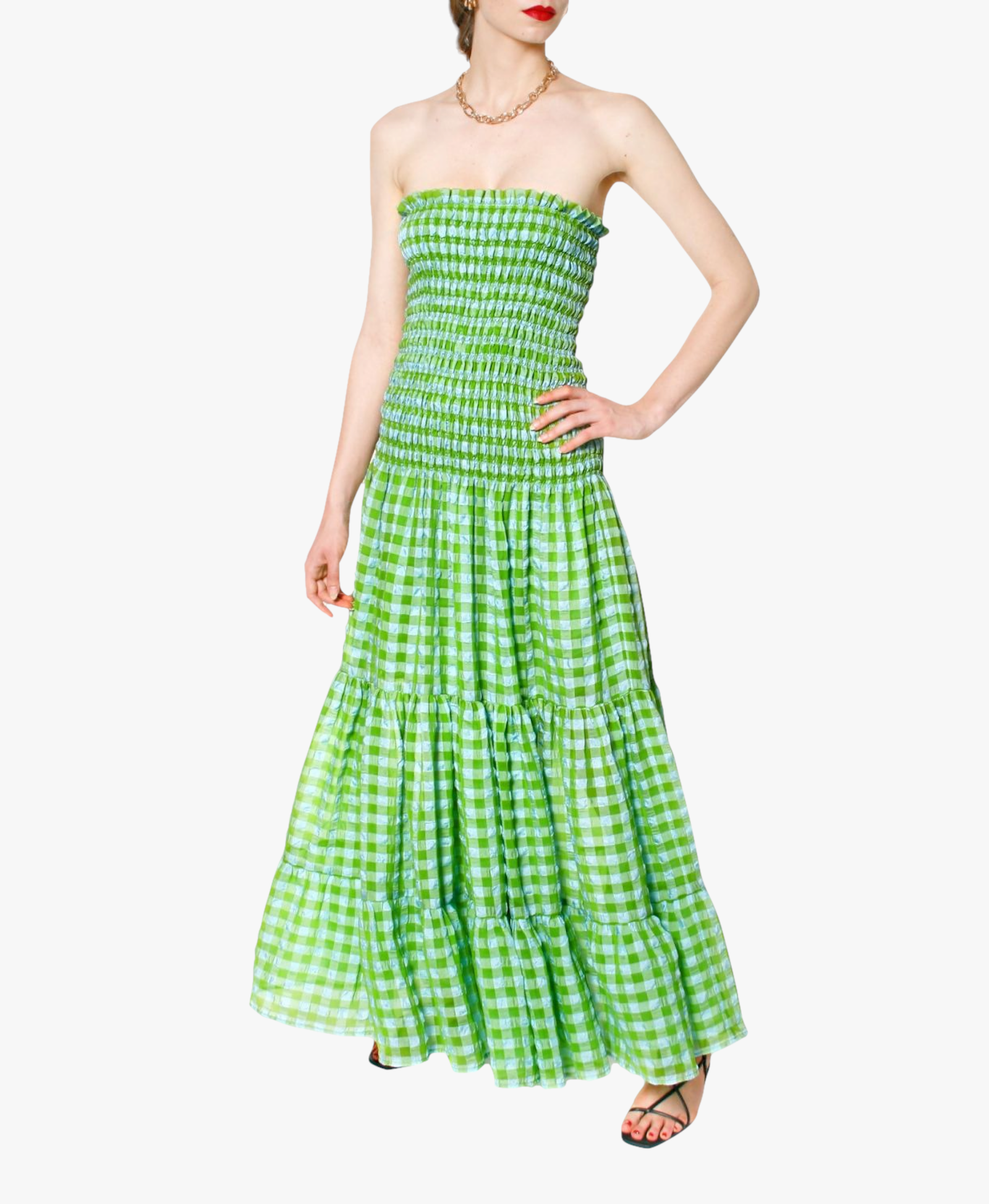 Dress Maya Tender Shoots in Green made by HALEWSKI