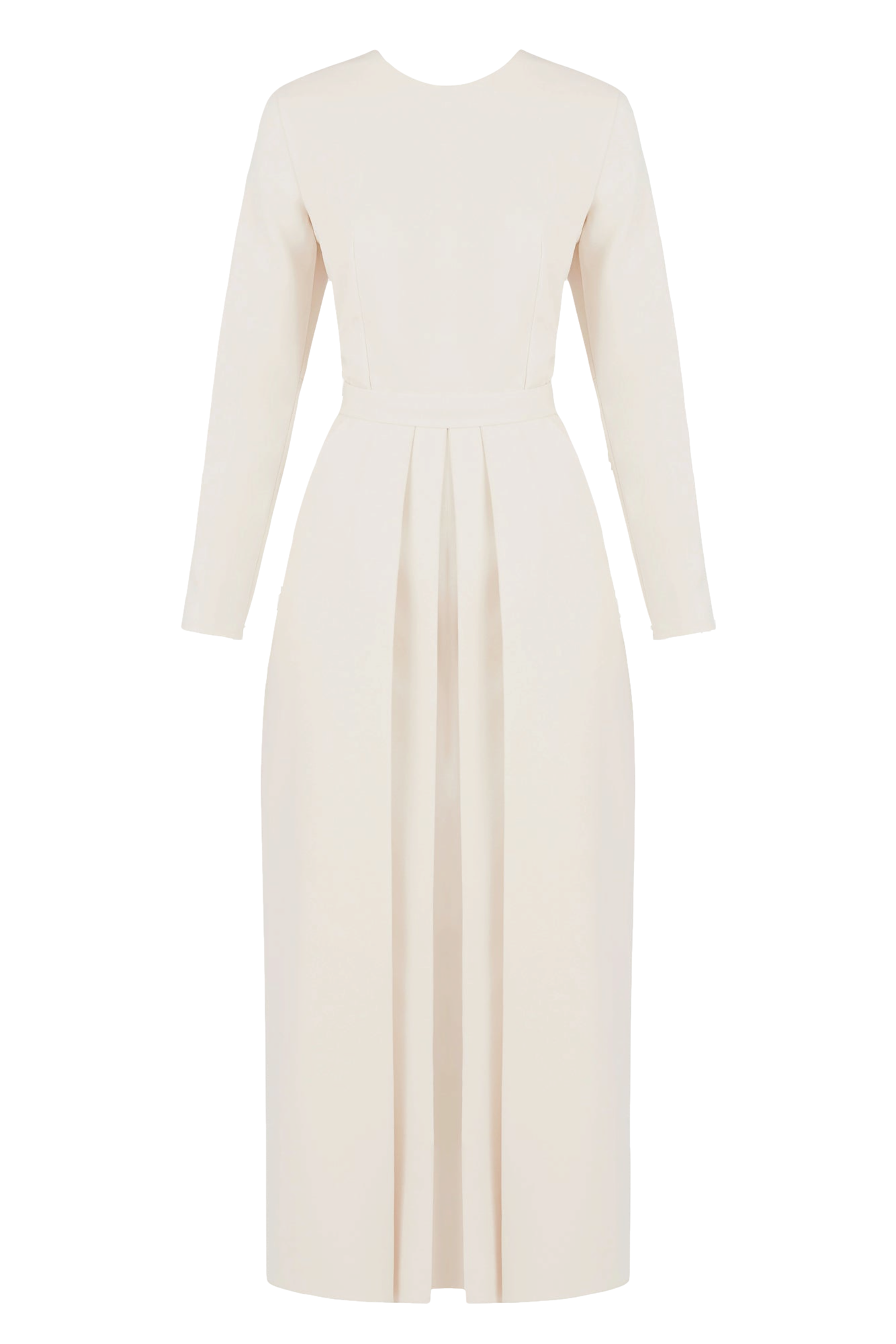 Undress Tilda Pastel Cream Classic Pleated Midi Dress In White