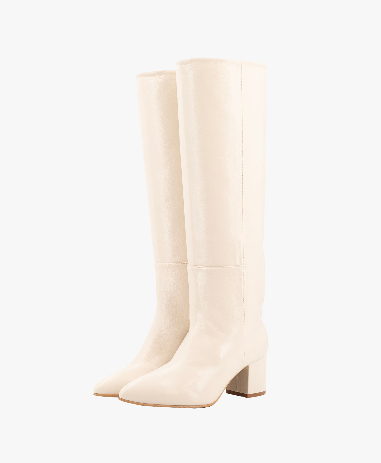 OFF-WHITE LEATHER TALL BOOTS made by Toral
