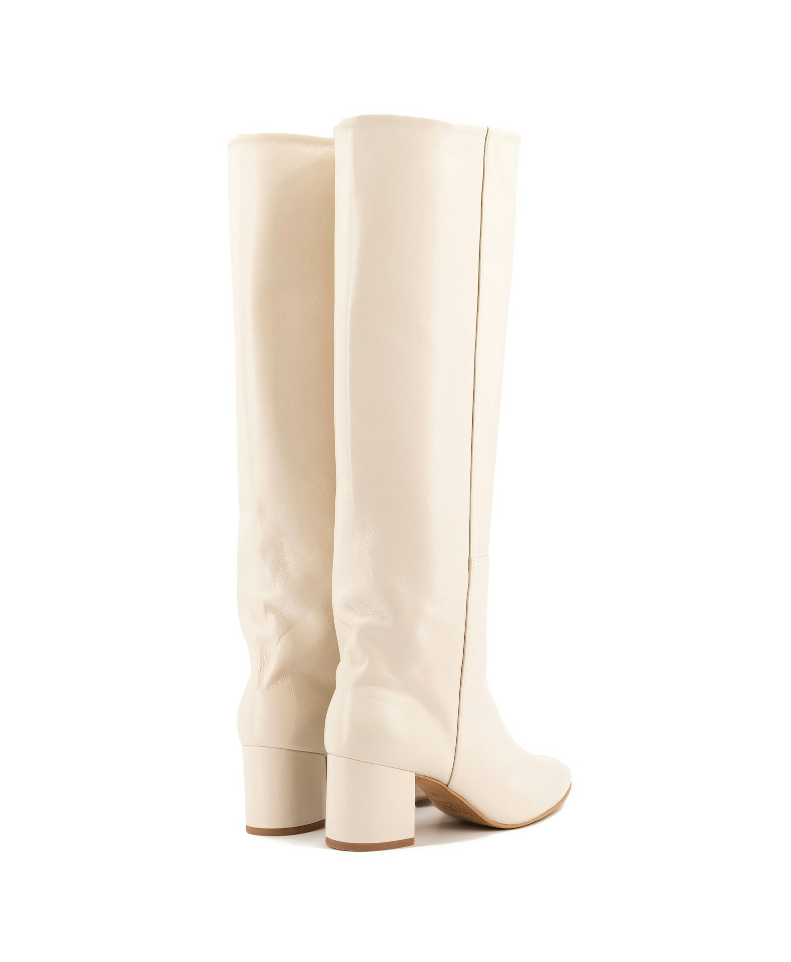 OFF-WHITE LEATHER TALL BOOTS made by Toral