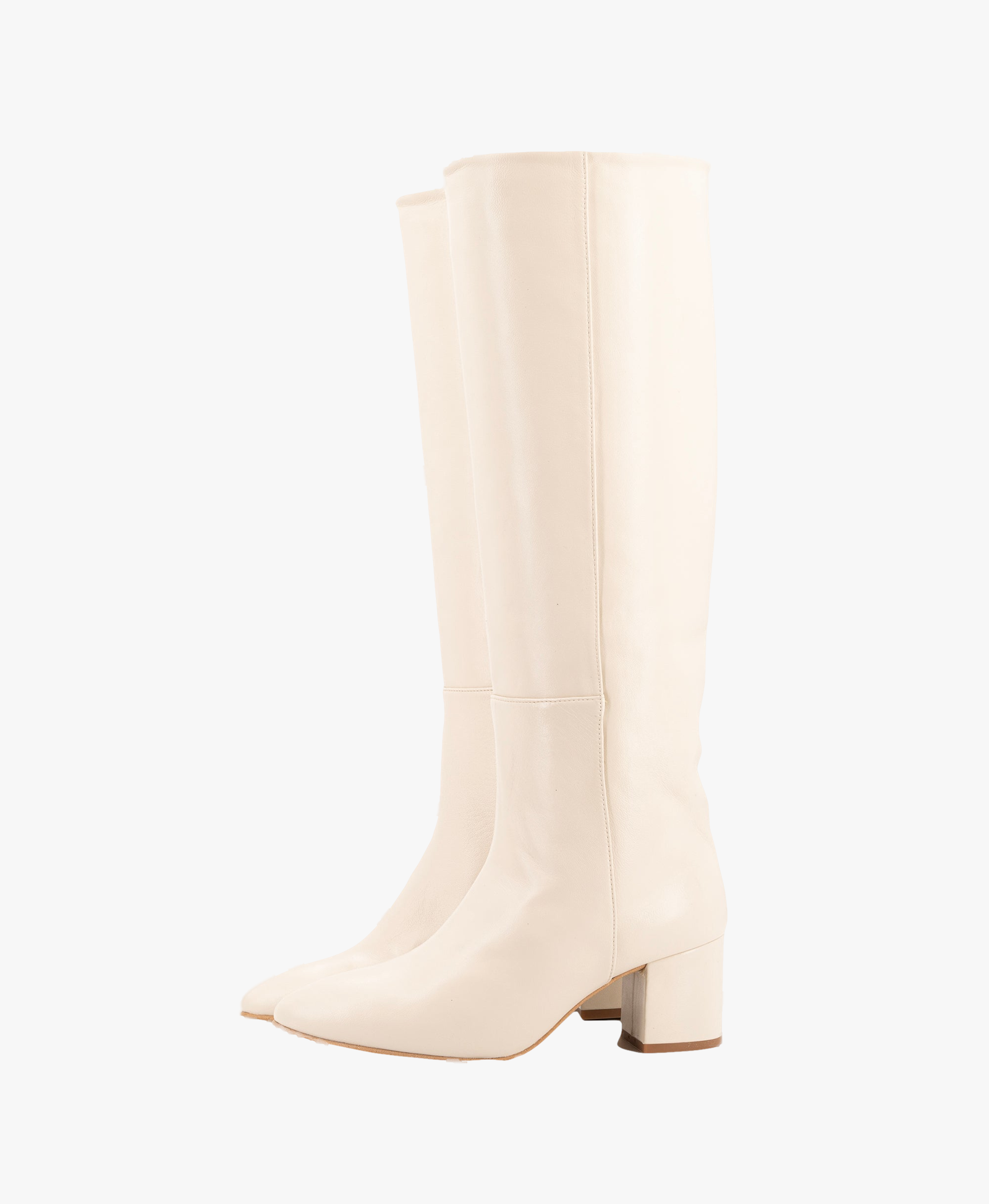 OFF-WHITE LEATHER TALL BOOTS made by Toral