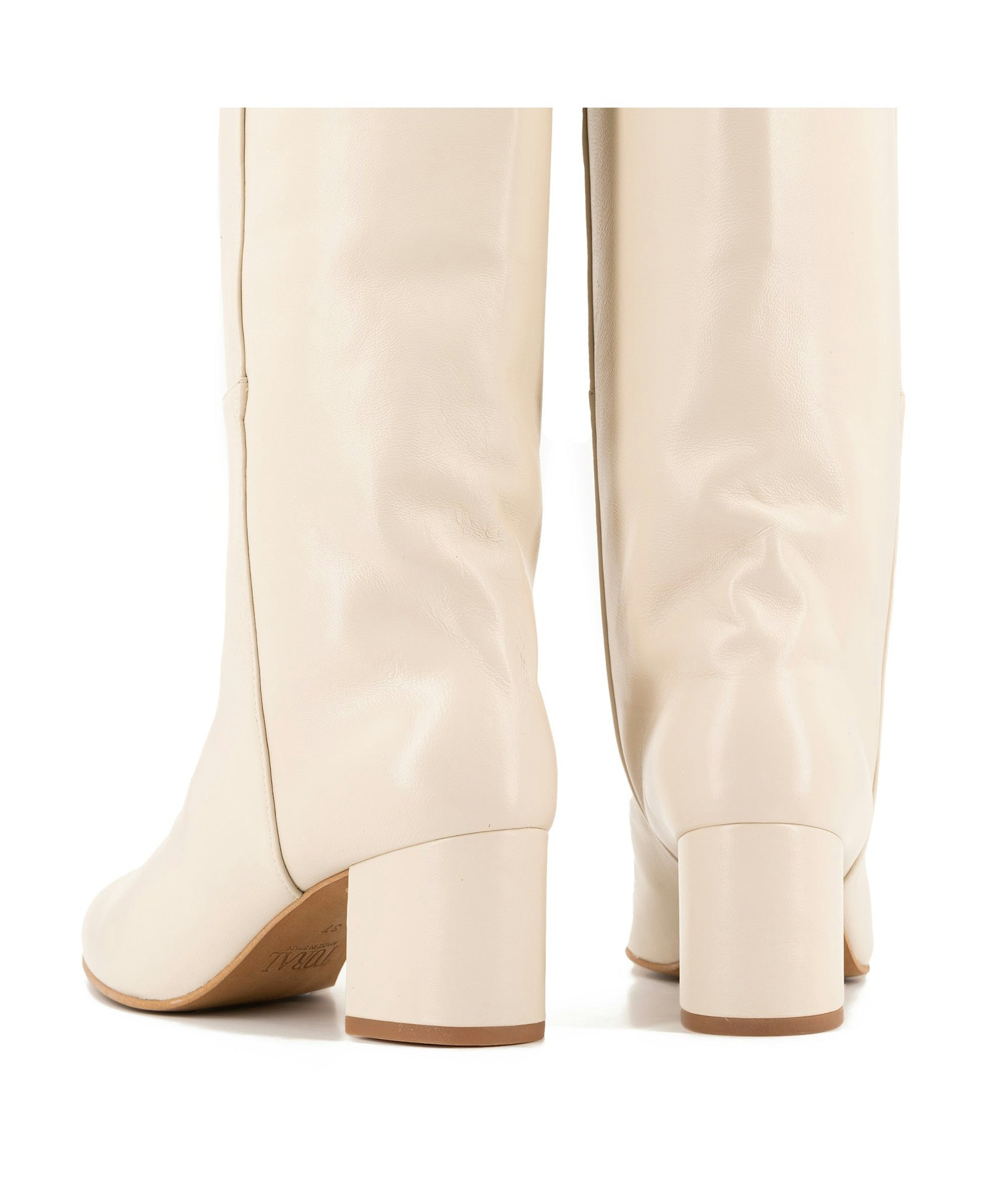 OFF-WHITE LEATHER TALL BOOTS made by Toral