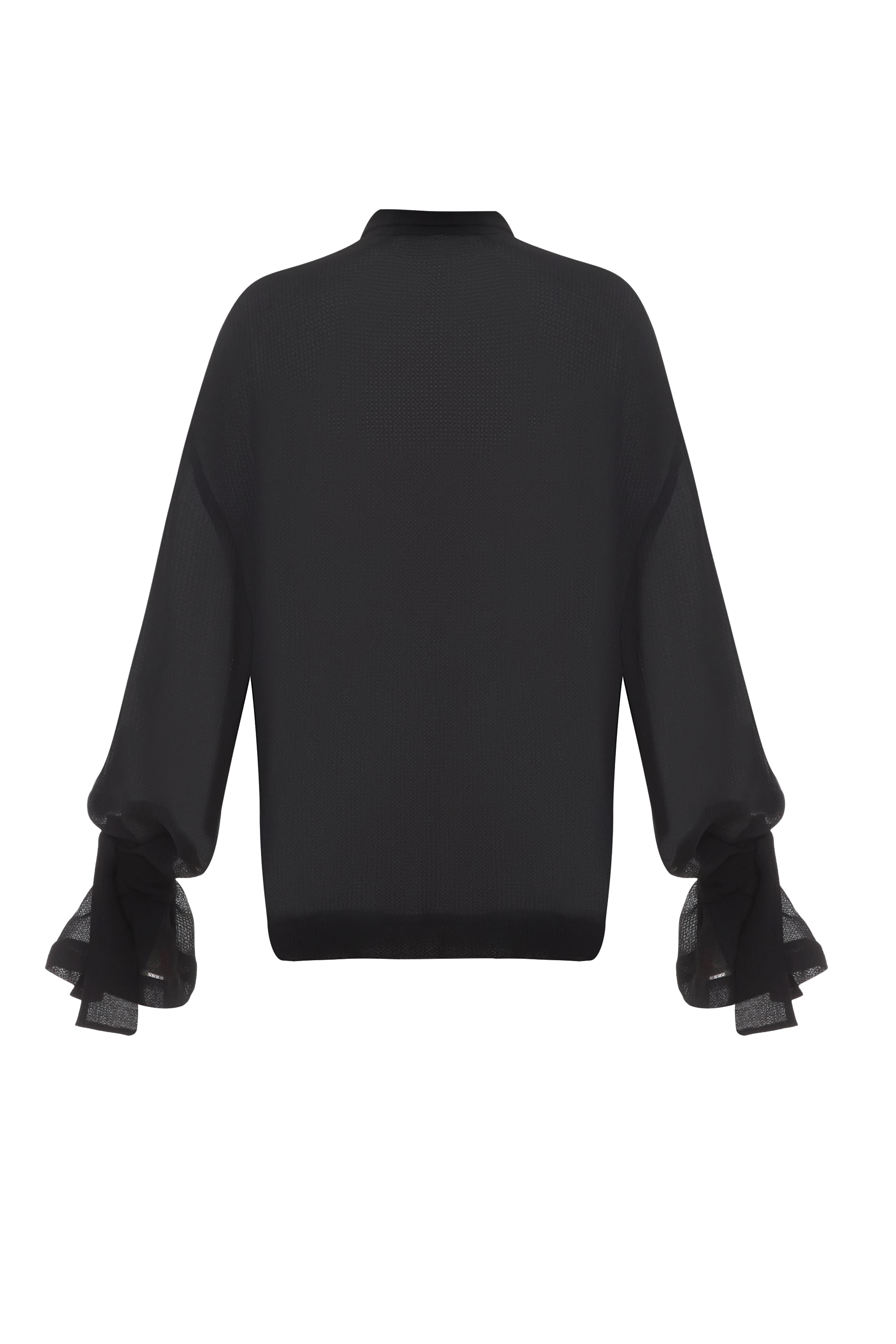 Shop Malva Florea Black Shirt With A Decorative Element In The Shape Of A Flower