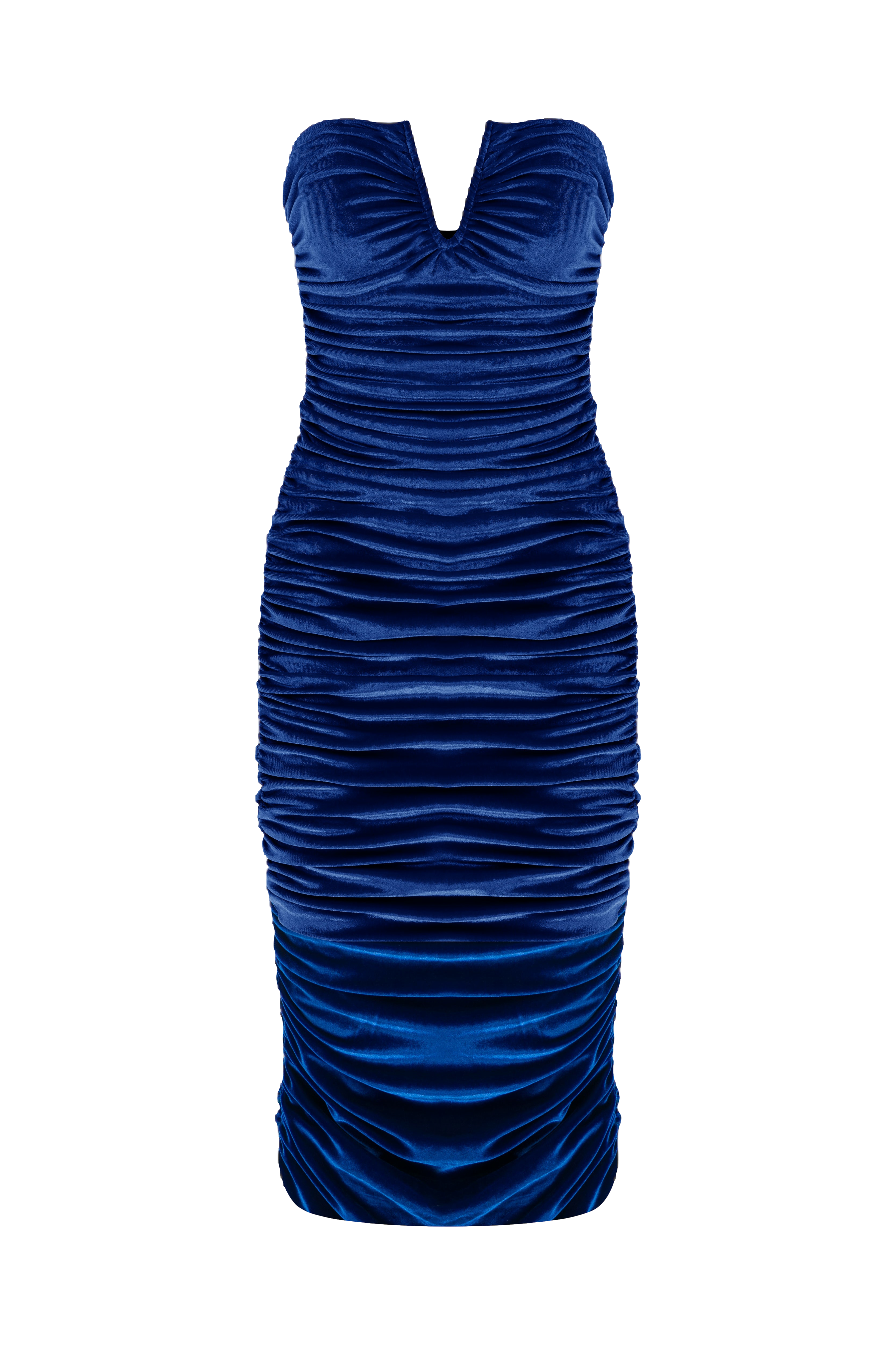 Shop Nazli Ceren Luce Velvet Midi Dress In Bleu In Blue