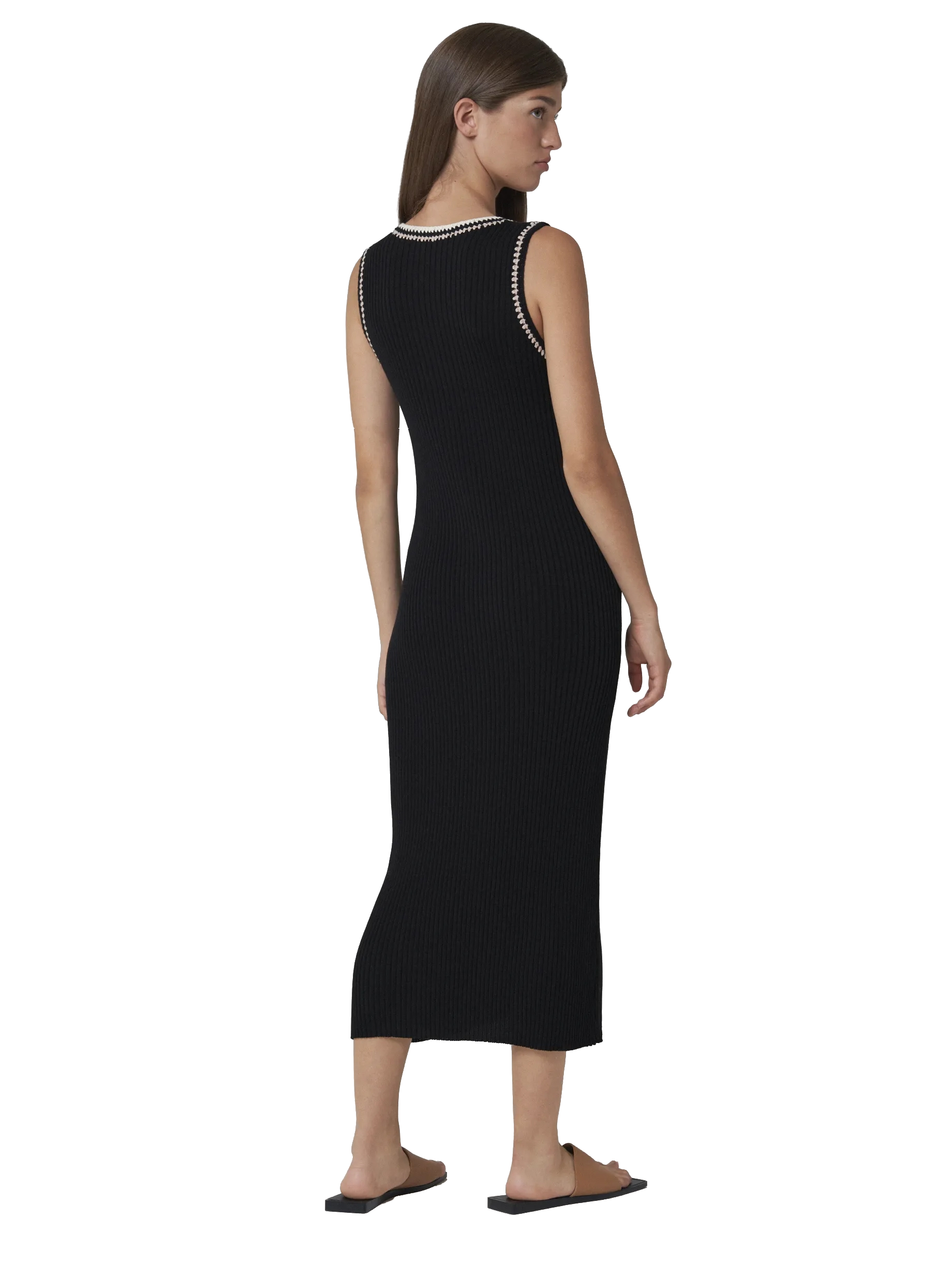 Shop Leap Concept May Tencel Knitted Dress With Hand In Black