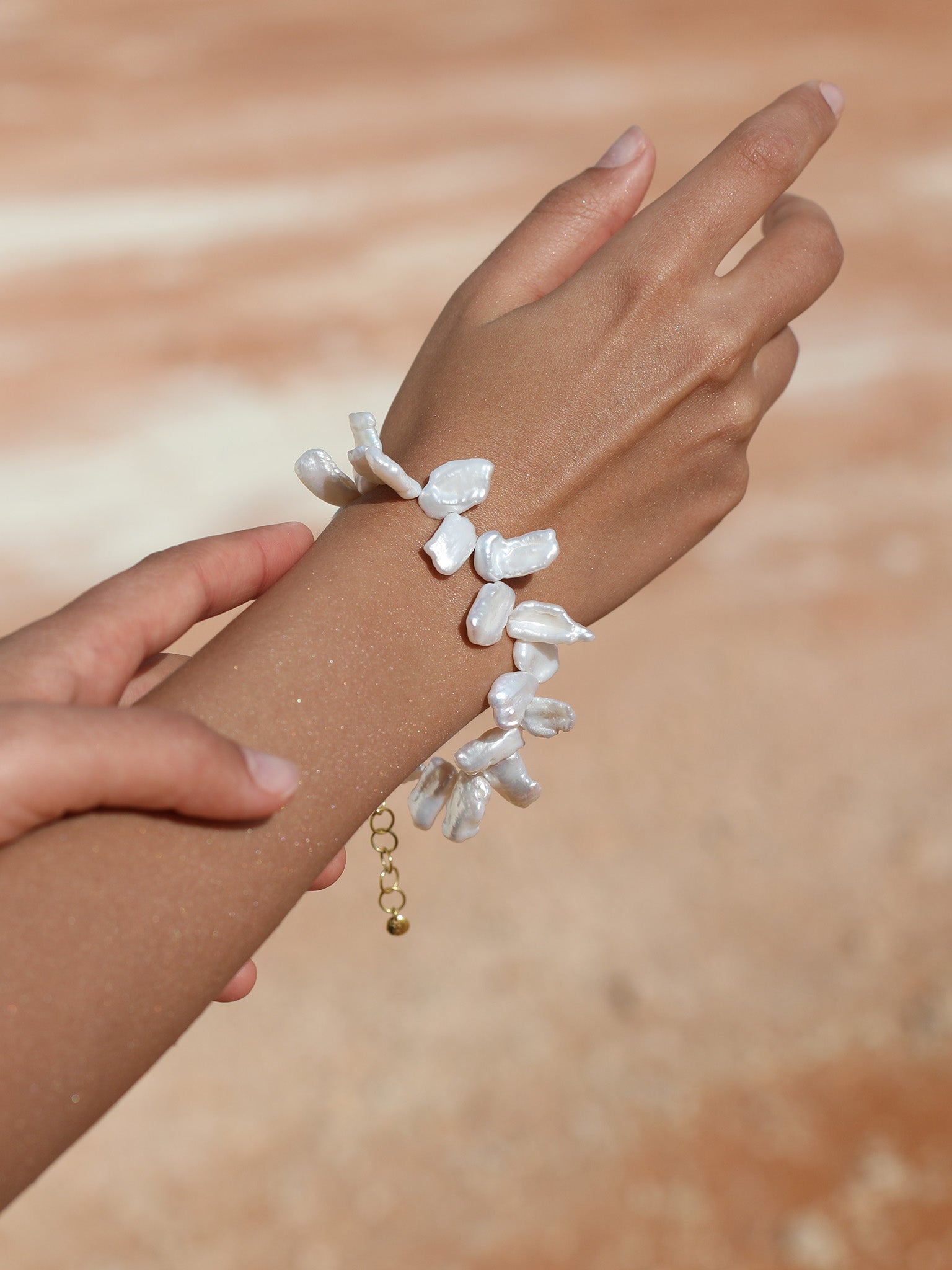 Shop Eva Remenyi Euphoria Keshi Pearl Bracelet In Gold