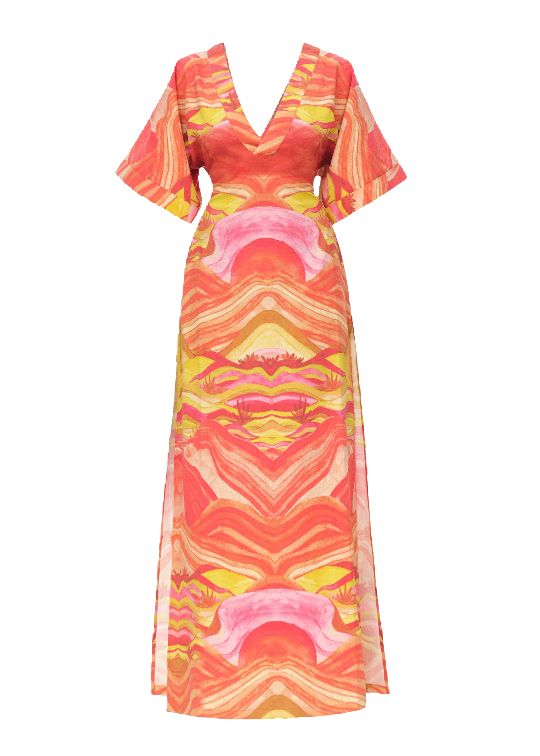 Andrea Iyamah Women's Alyma Sunset-print Caftan Dress In Sunset Print