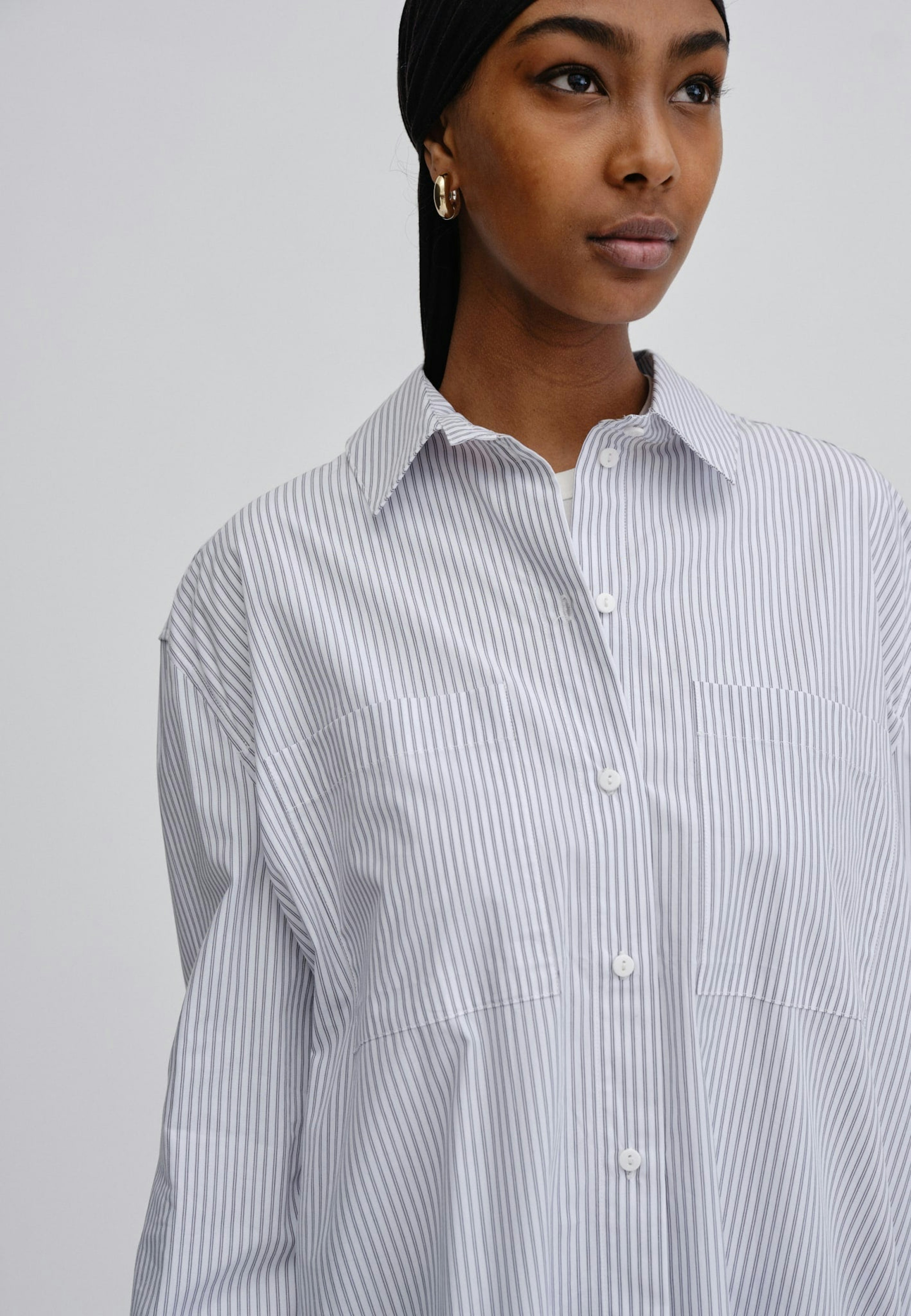 COS Oversized Waisted Poplin Shirt - ShopStyle Tops