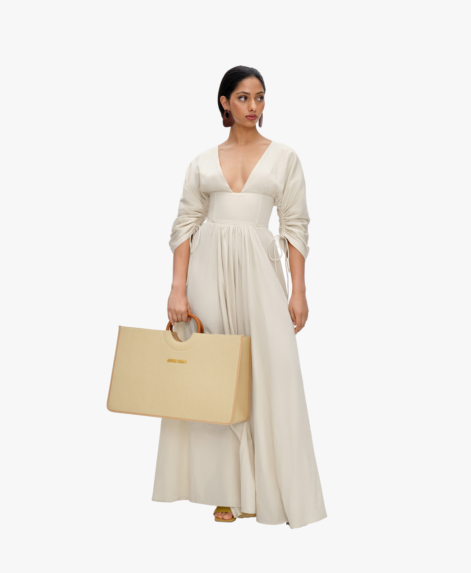 ADELLE MAXI DRESS - BONE made by Andrea Iyamah