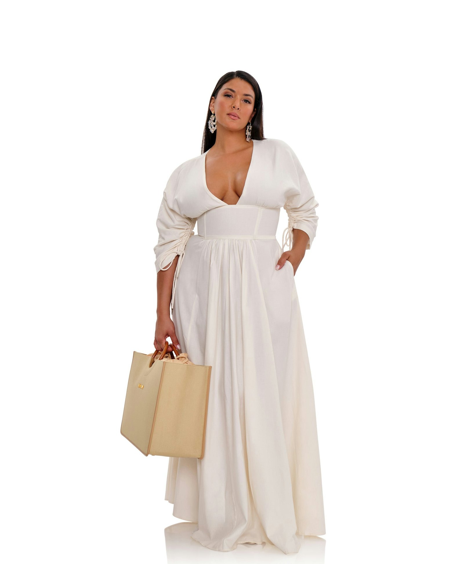 ADELLE MAXI DRESS - BONE made by Andrea Iyamah