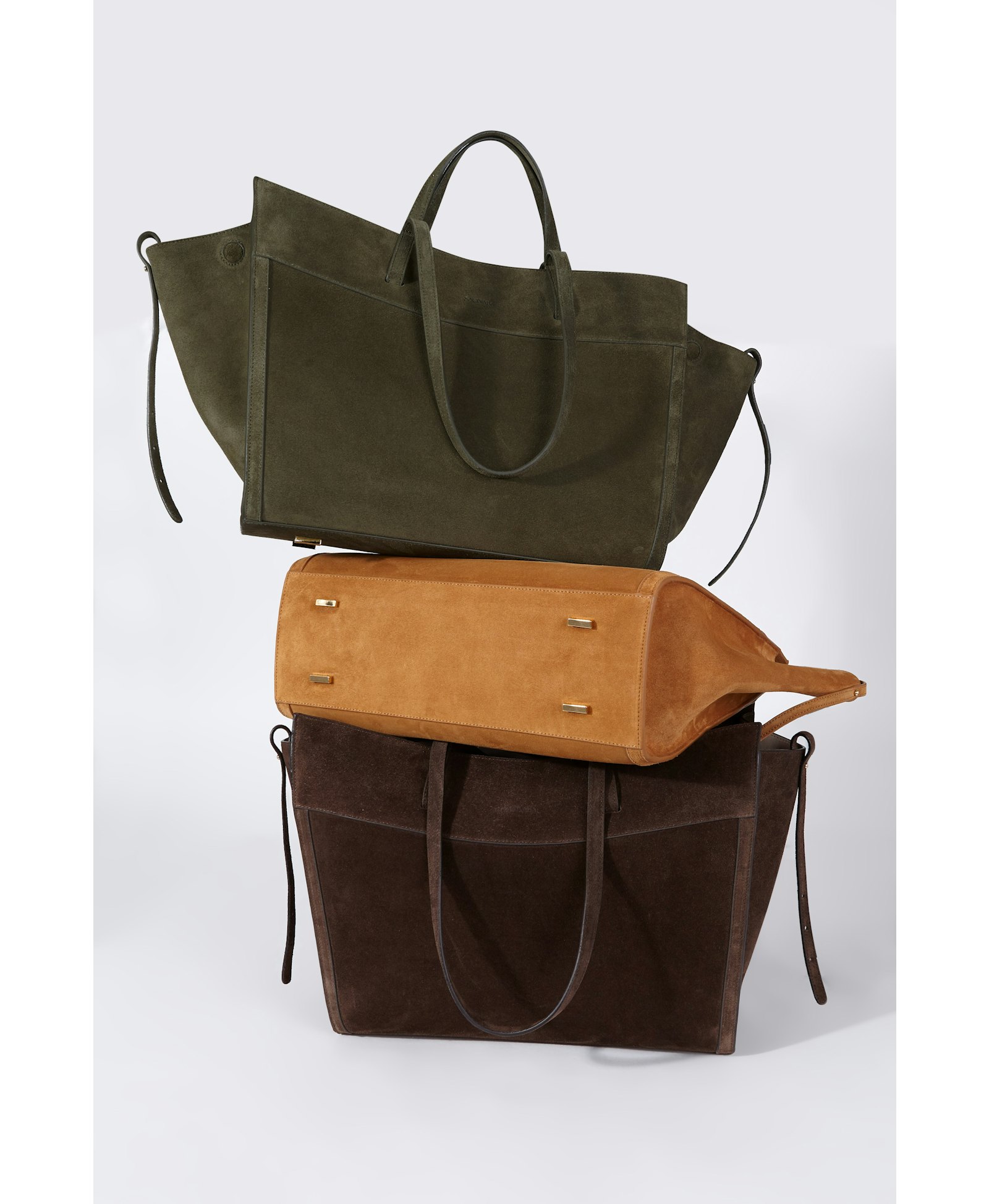 Shopping Bag Chocolat Suede made by Saonara