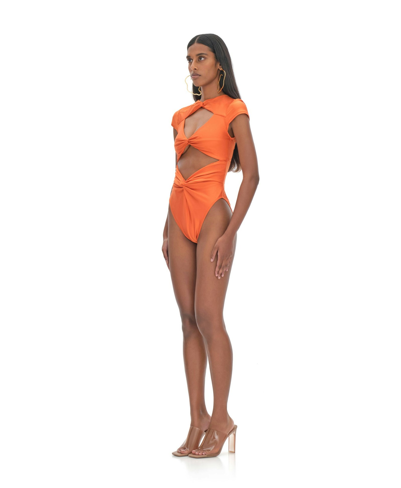 ALUNA ORANGE ONE PIECE SWIMSUIT made by Andrea Iyamah