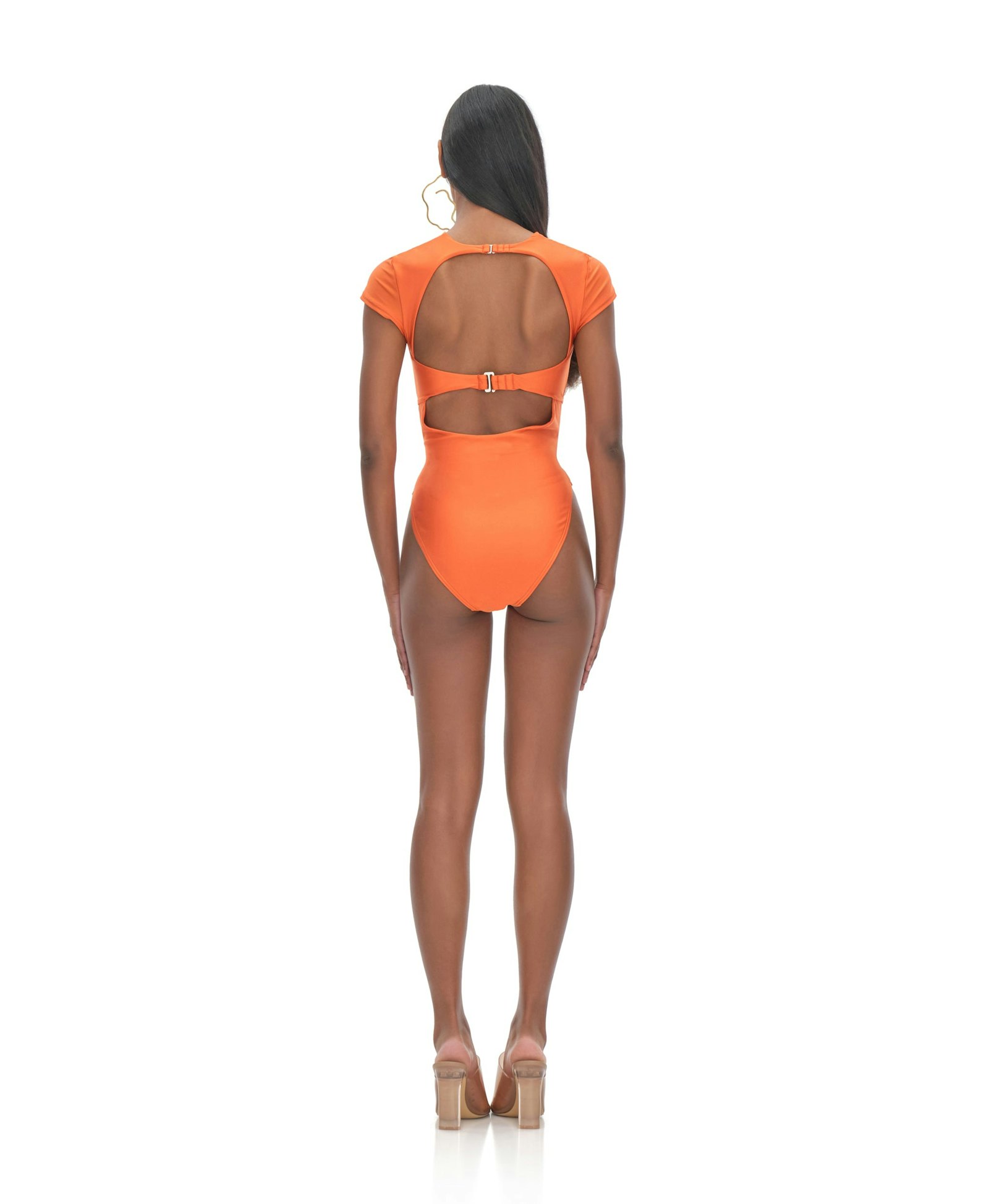 ALUNA ORANGE ONE PIECE SWIMSUIT made by Andrea Iyamah