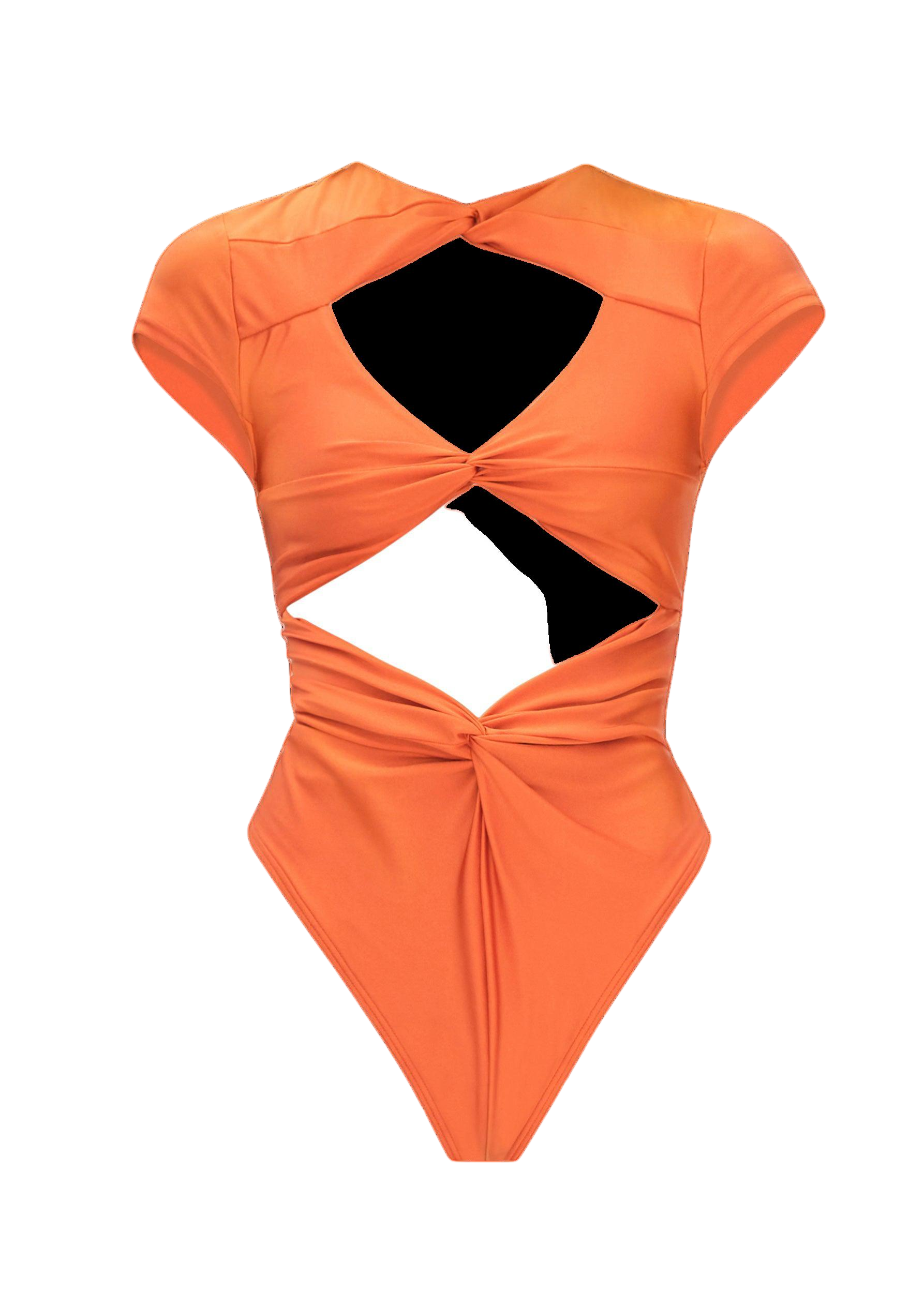 orange designer swimsuit