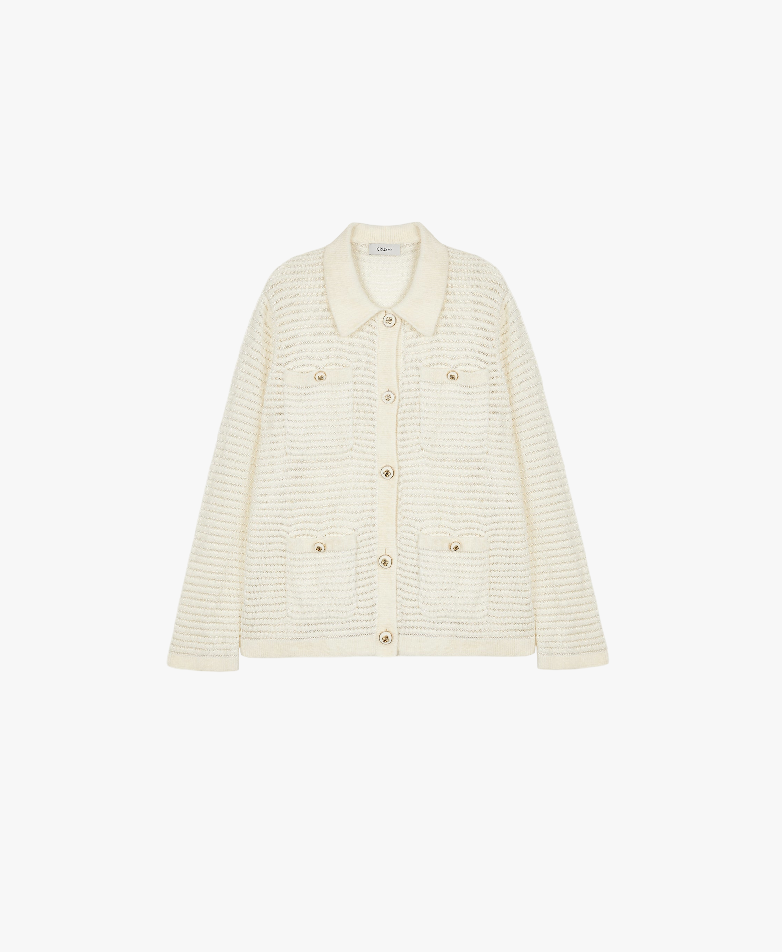 VELVET POINTELLE LAPEL CARDIGAN made by CRUSH Collection
