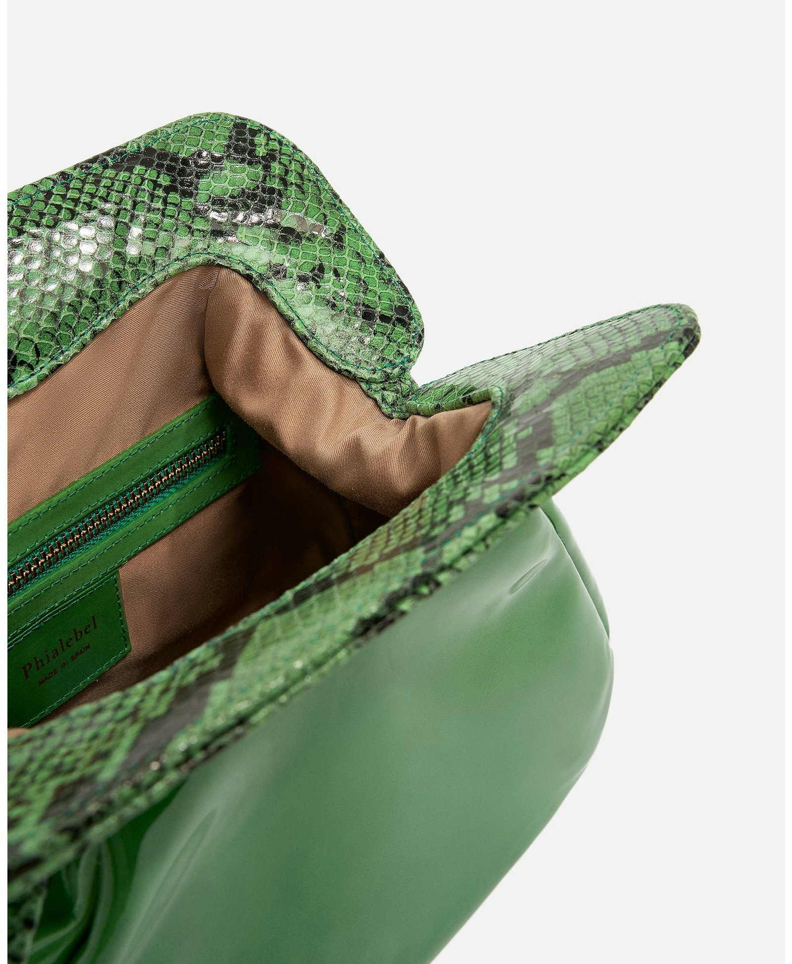 Constanza green patent leather made by Phialebel