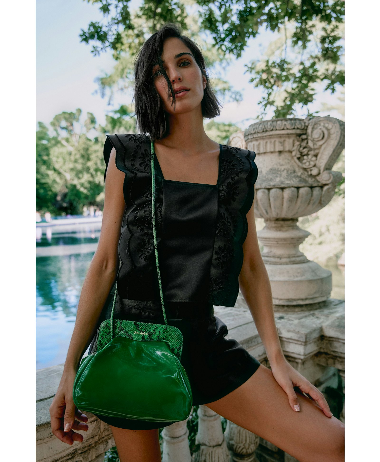 Constanza green patent leather made by Phialebel