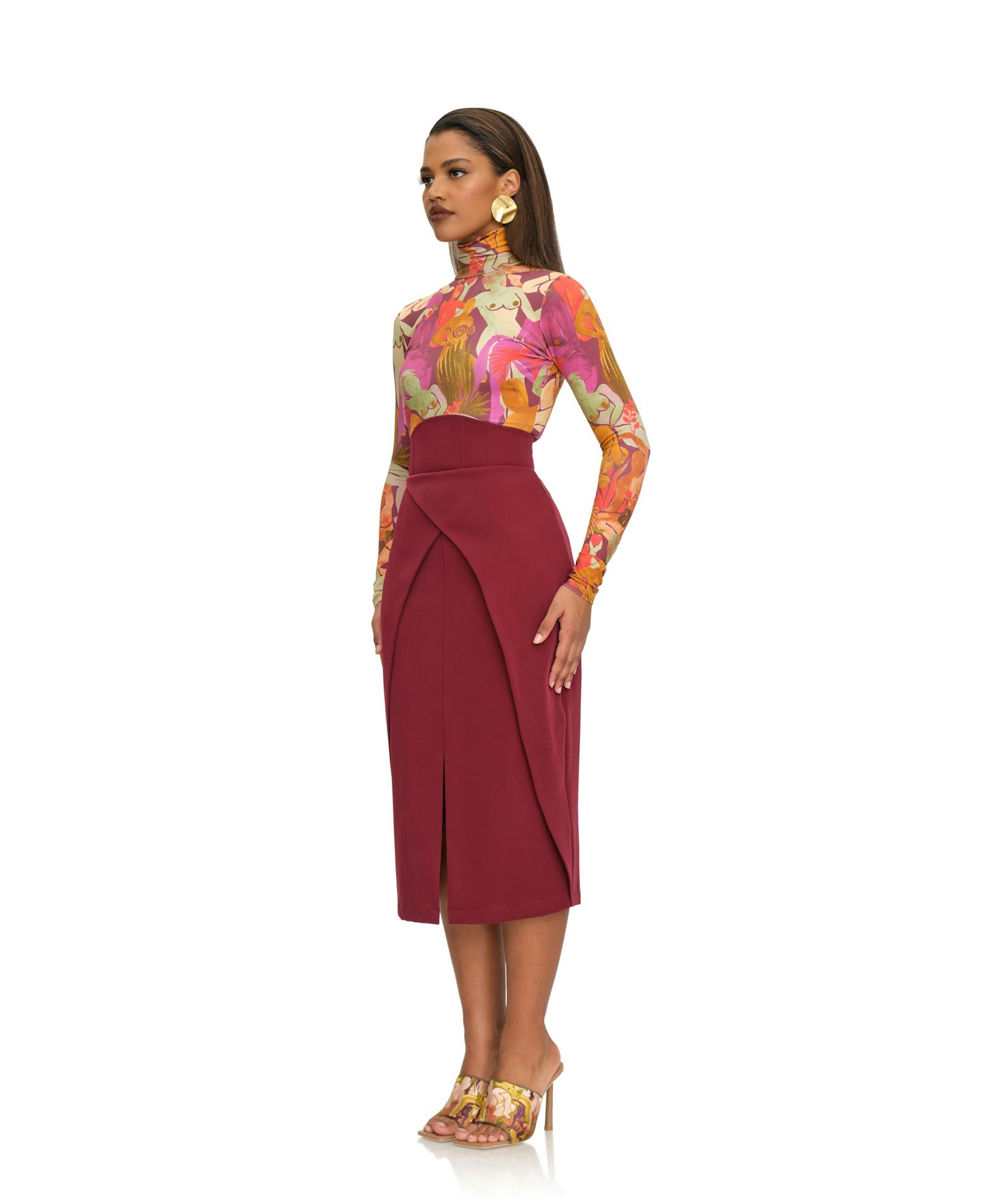 SITA CORSET SKIRT - PLUM made by Andrea Iyamah