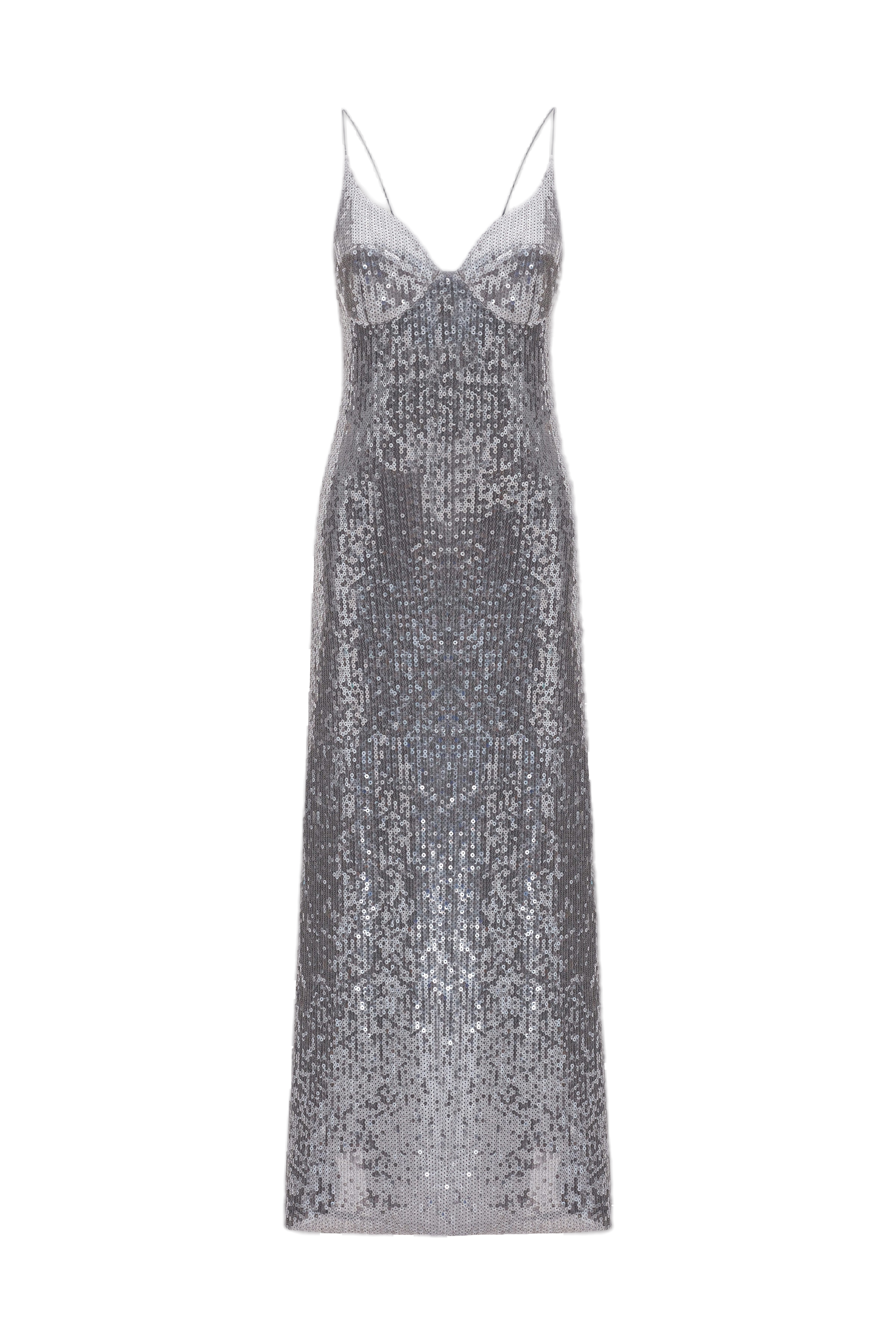 Shop Occleus Lex Dress In Silver