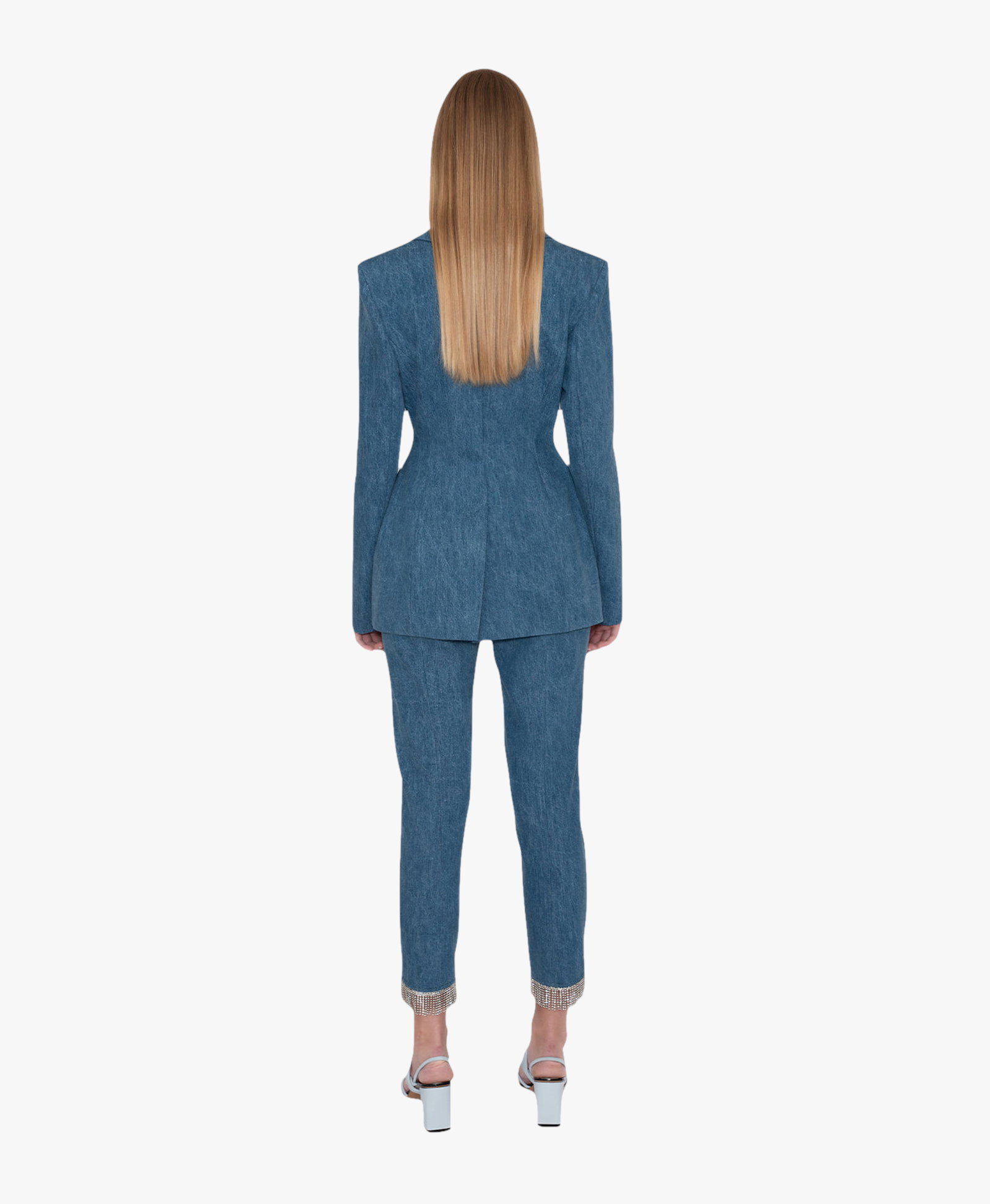 Terry Denim Blazer in Blue made by AÉRYNE