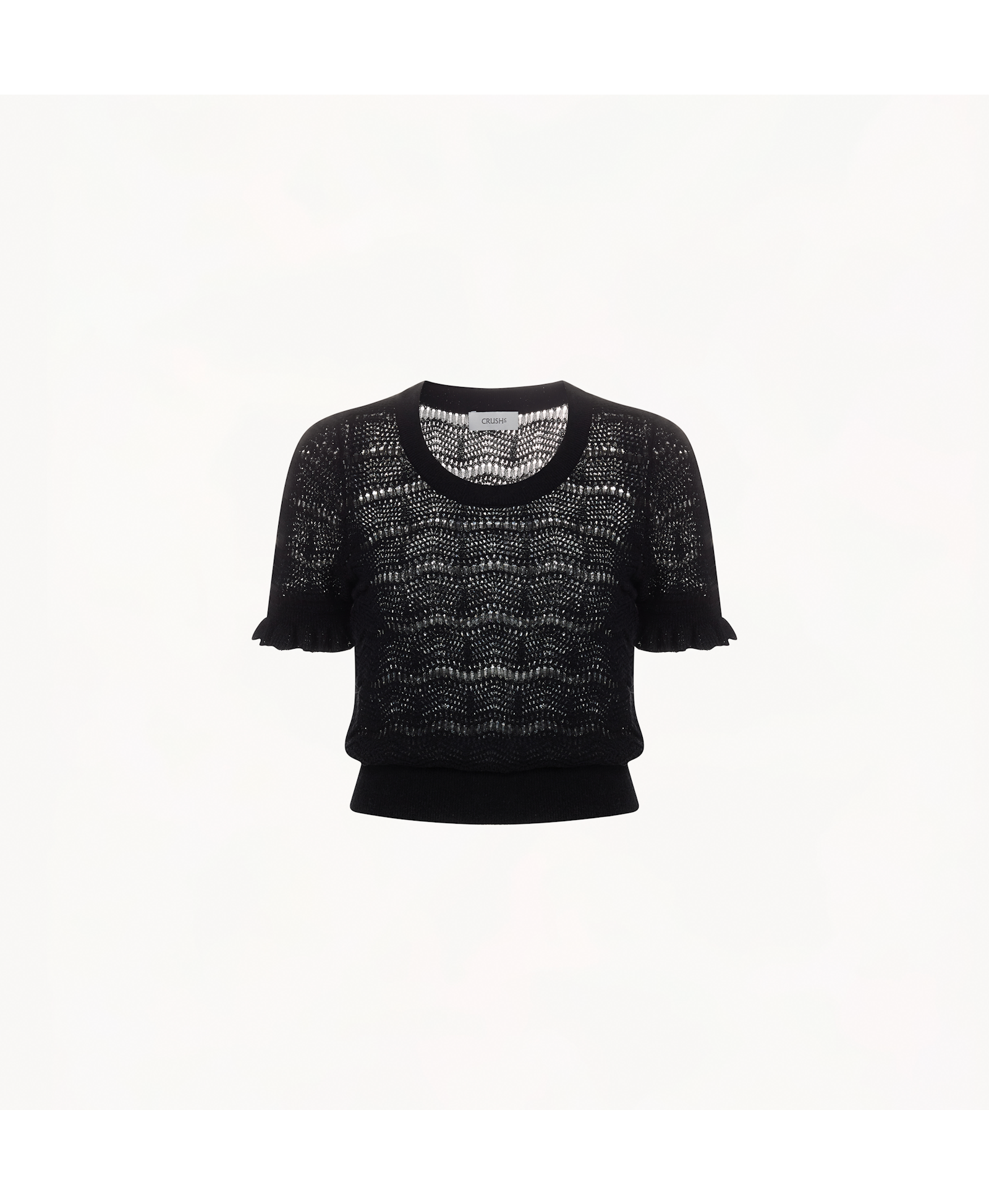 WAVY HOLLOW OUT TOP in Black made by CRUSH Collection