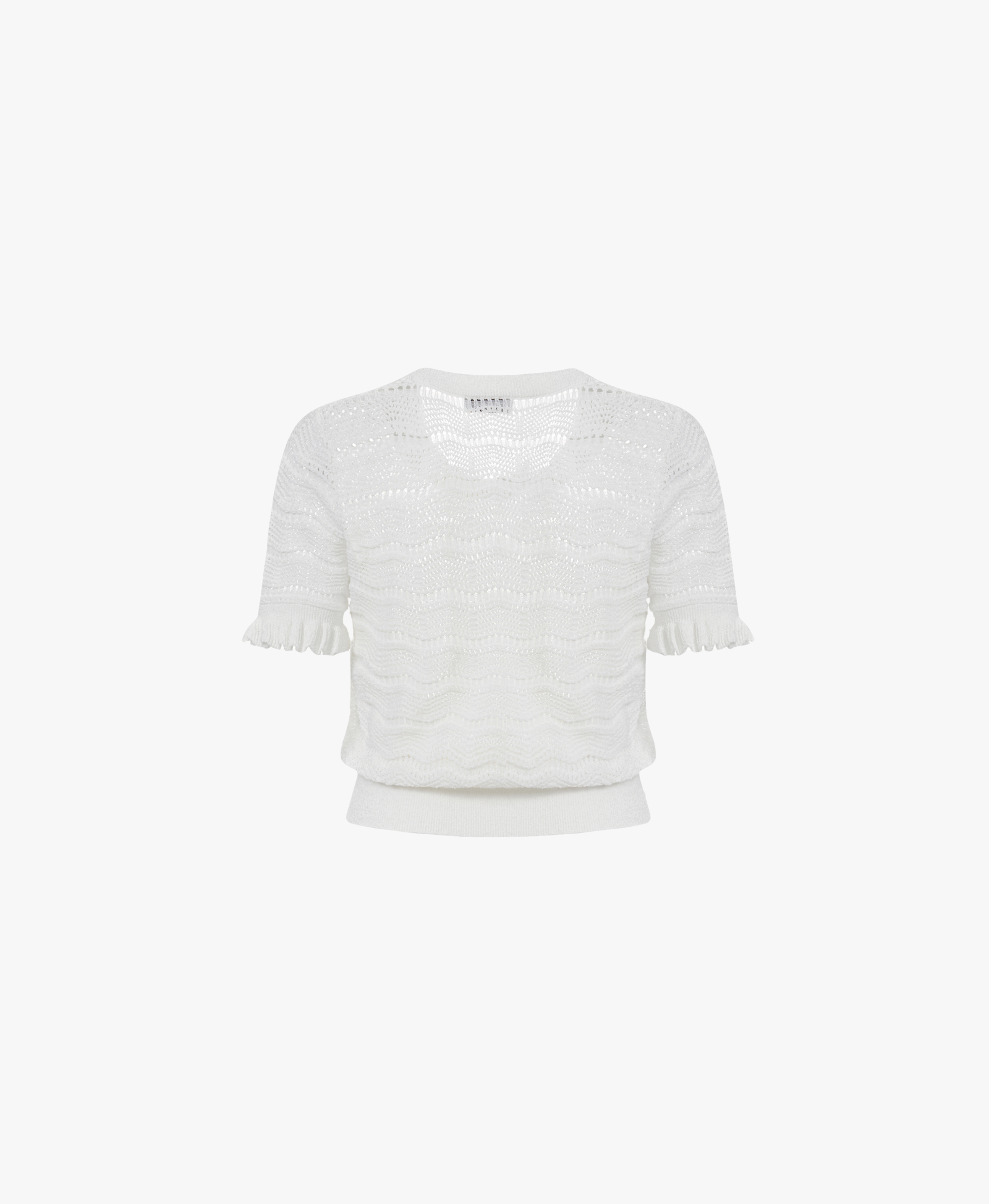 WAVY HOLLOW OUT TOP in White made by CRUSH Collection