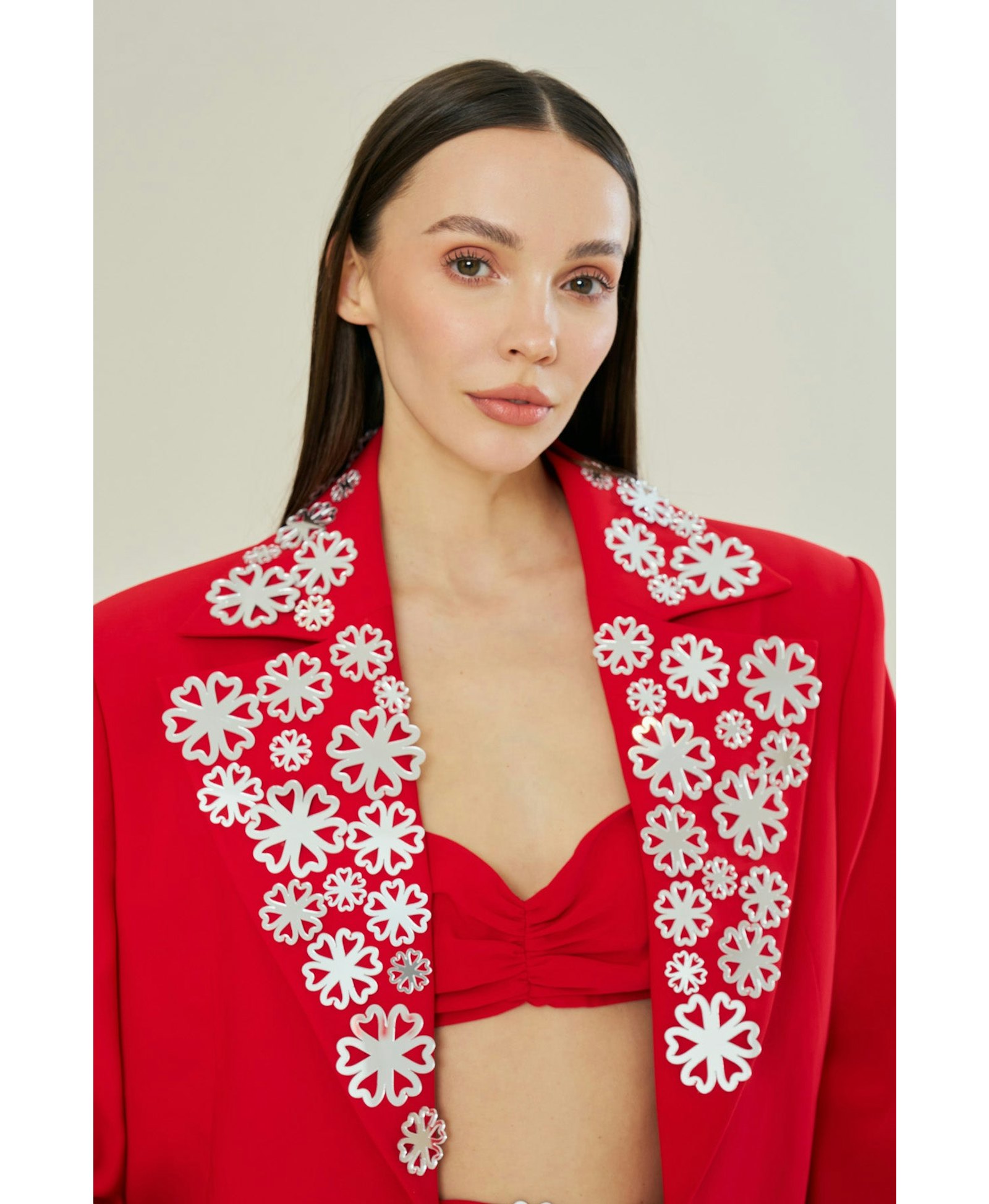 Red Midnight Mirror Chic Jacket made by Declara