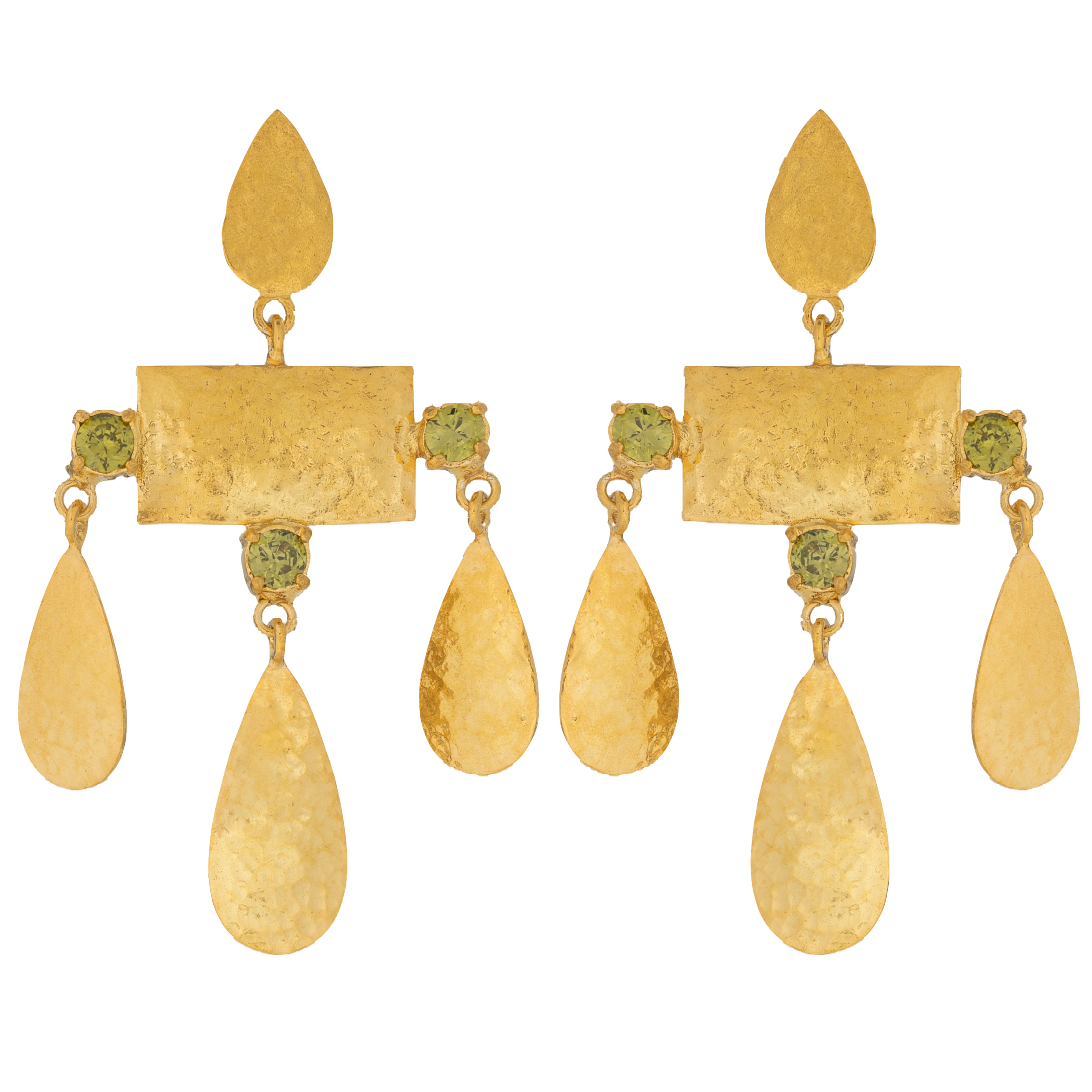 Christie Nicolaides Mariana Earrings Pale Green In Gold