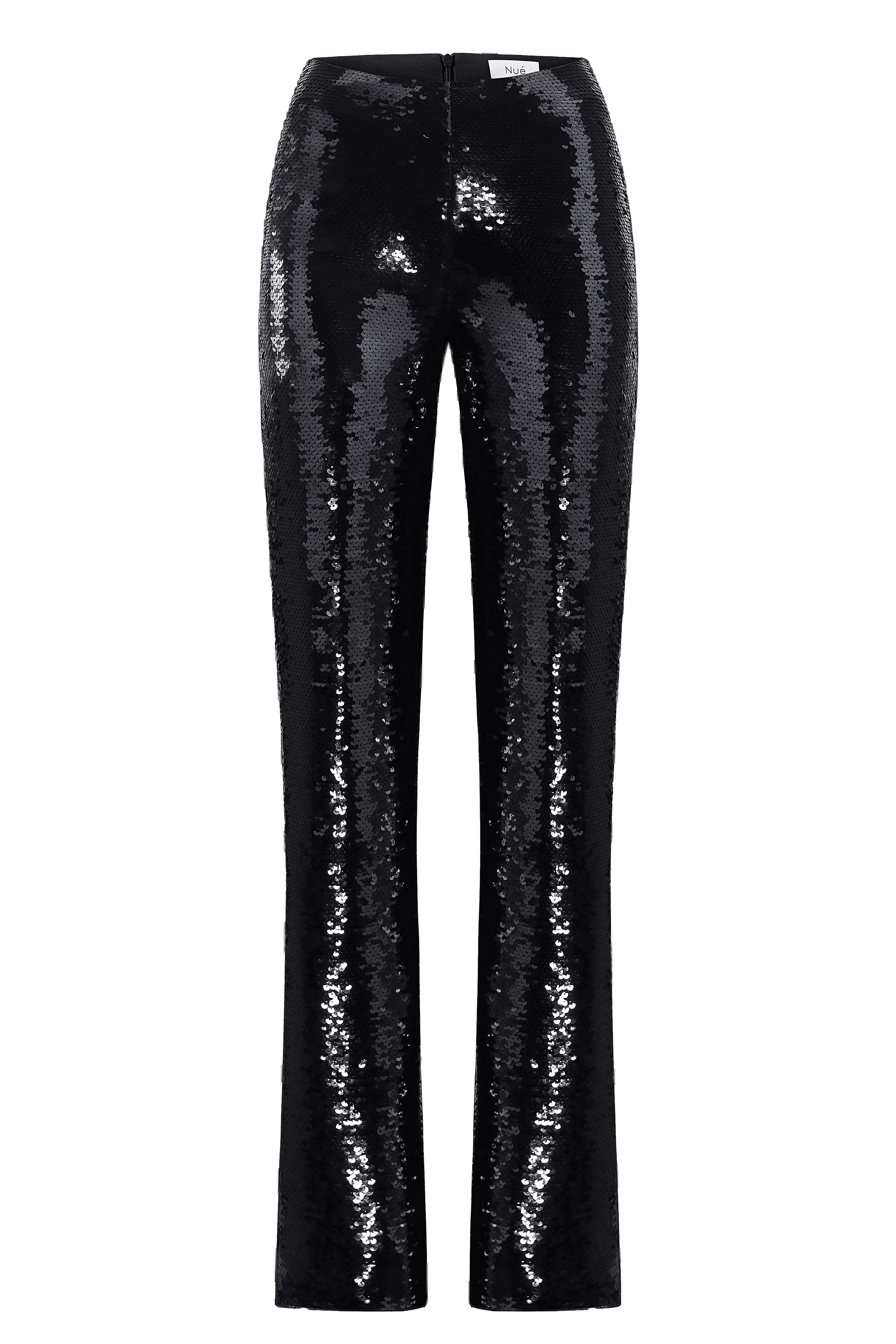 Nué Jade Sequin Trousers In Black