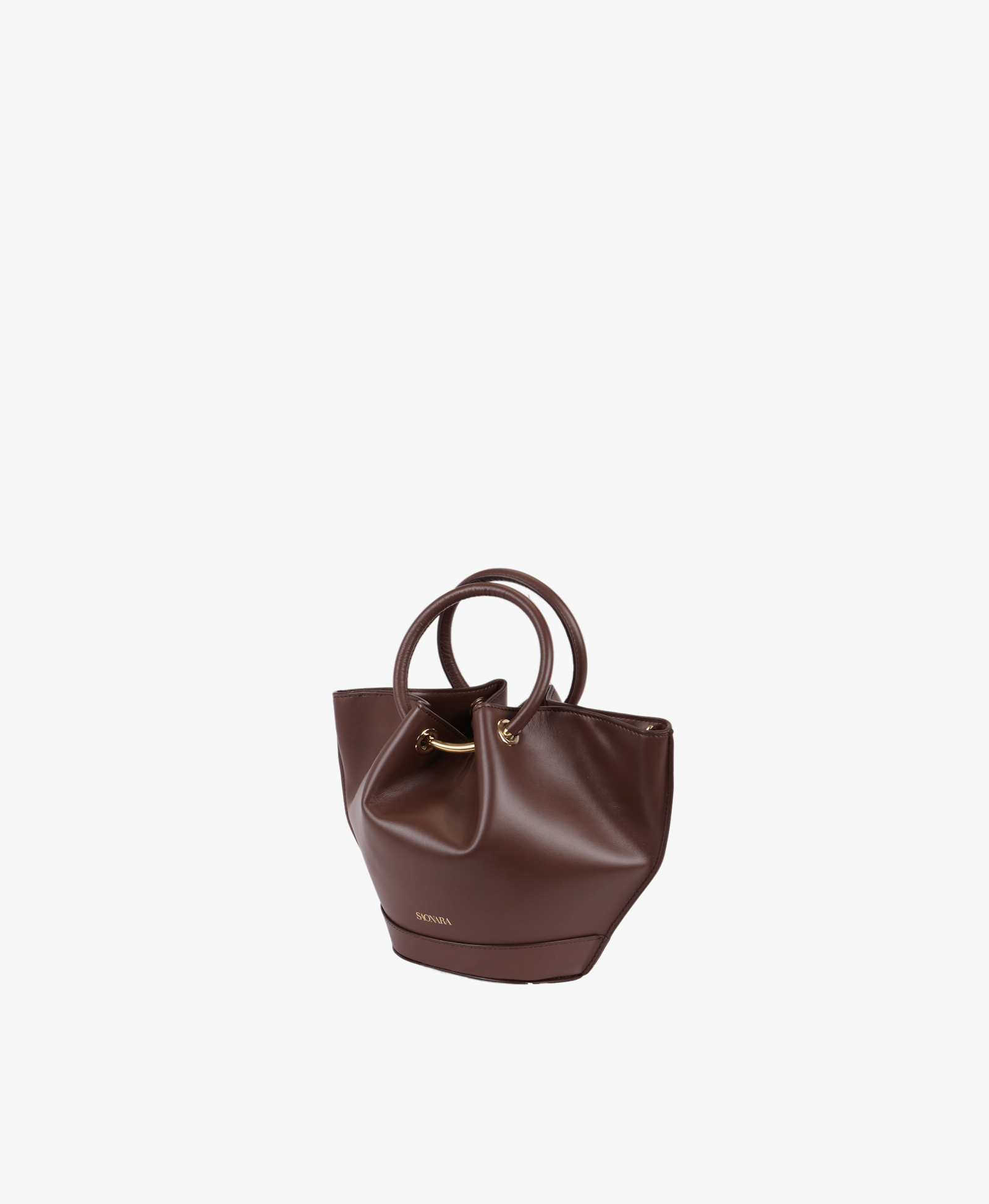 SAONARA MINI CHOCOLATE LEATHER BAG made by Saonara