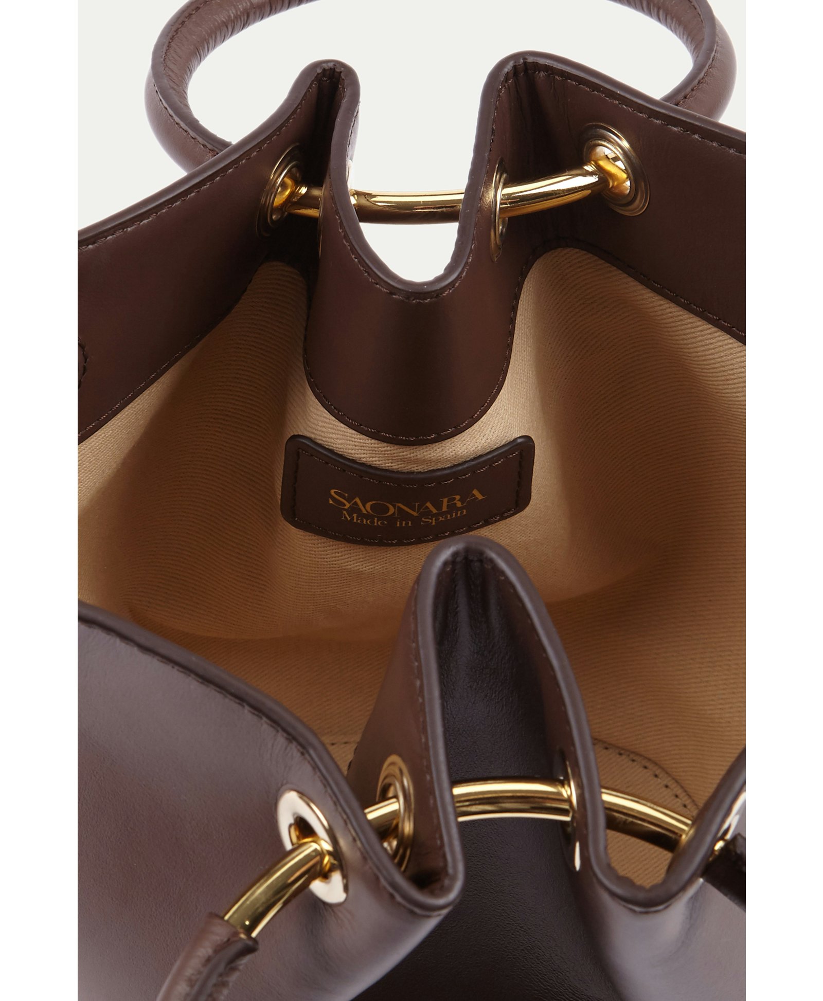 SAONARA MINI CHOCOLATE LEATHER BAG made by Saonara