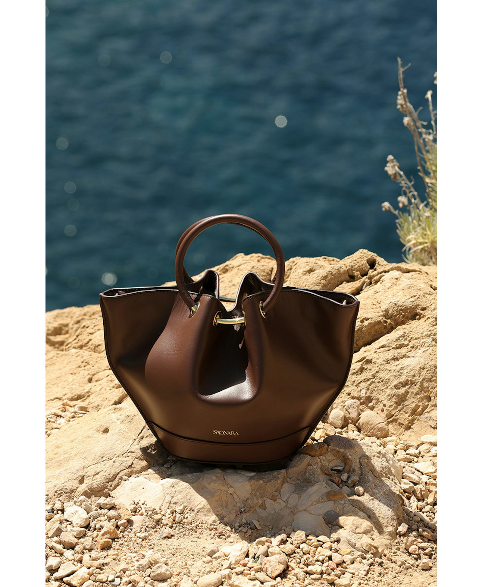 SAONARA MINI CHOCOLATE LEATHER BAG made by Saonara