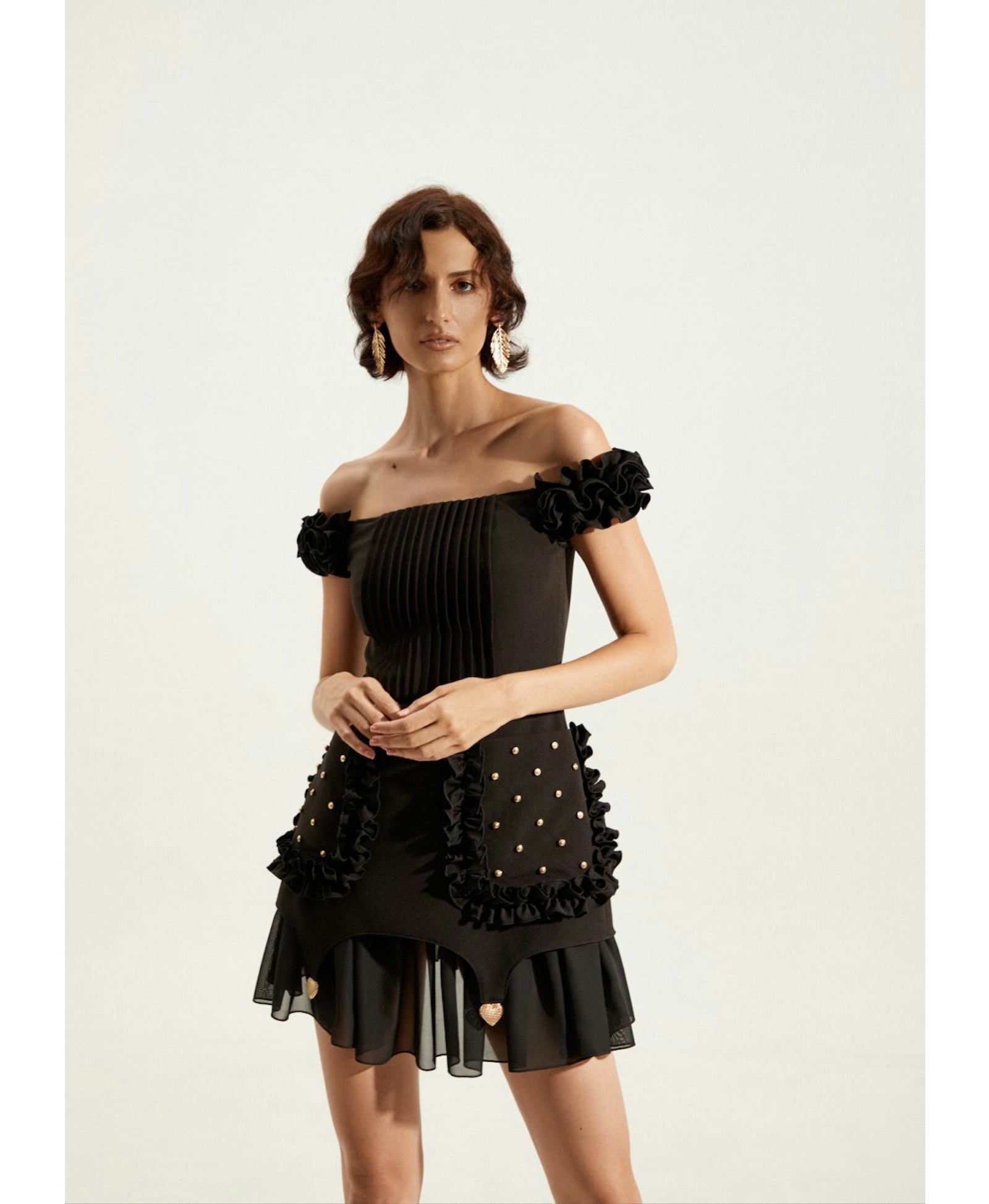 Black Ruffled Dress made by Guranda